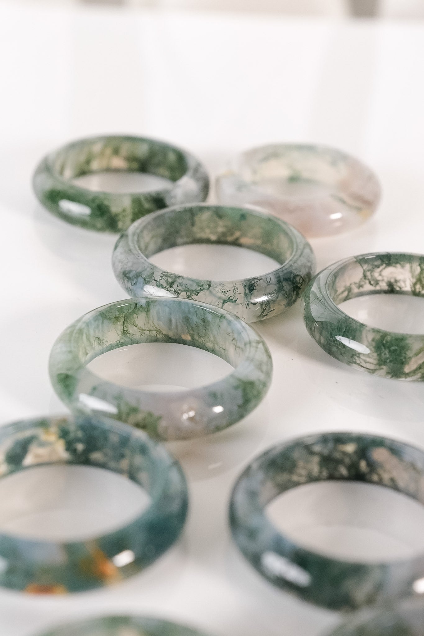 Moss Agate Sphere Stand