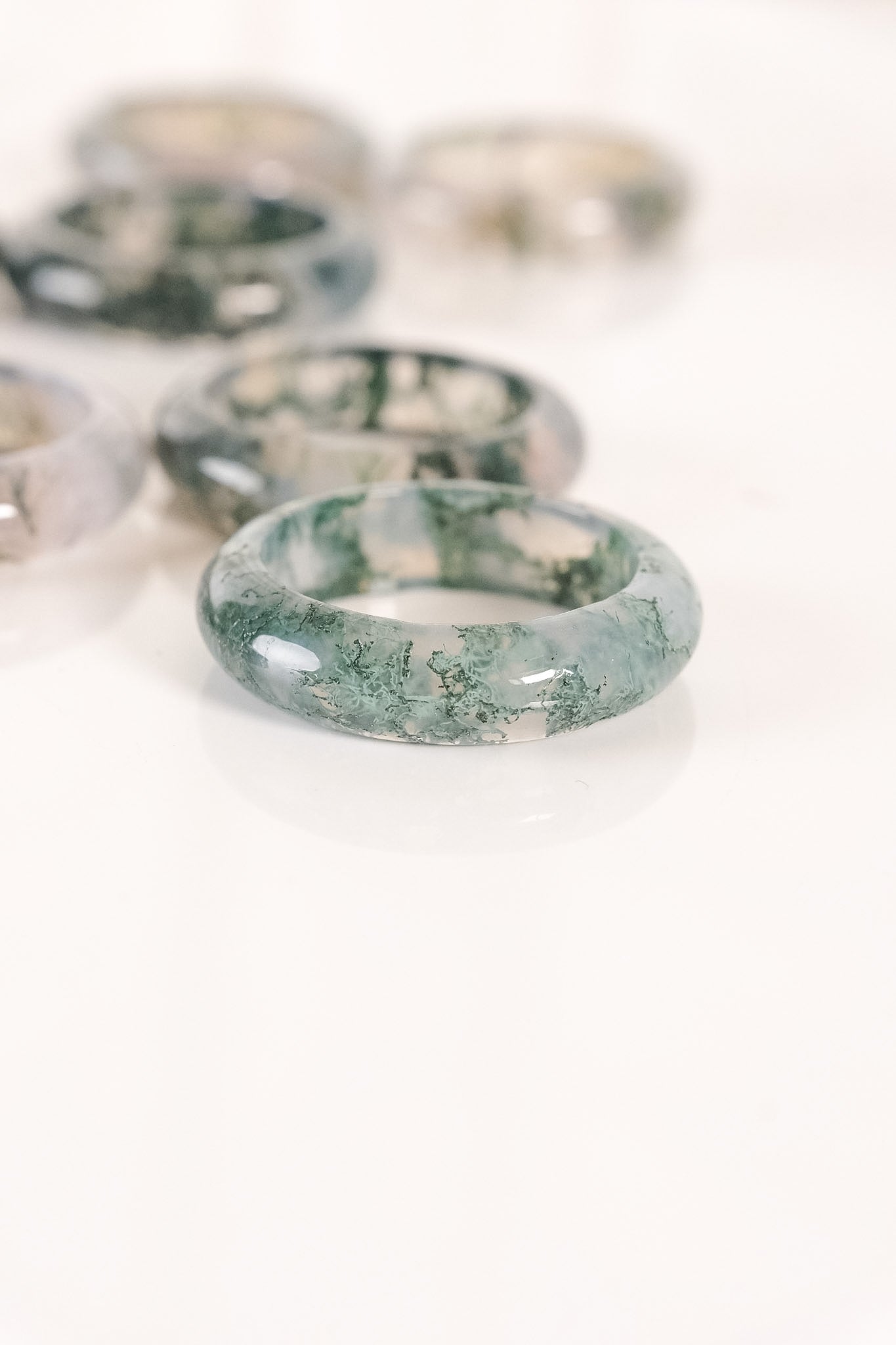 Moss Agate Sphere Stand