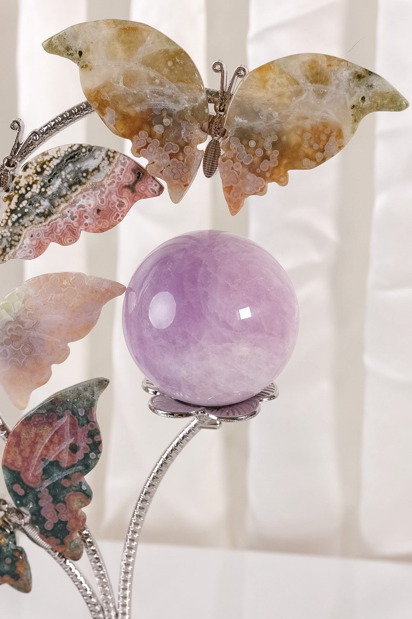 Ocean Jasper Butterfly Sphere Holder