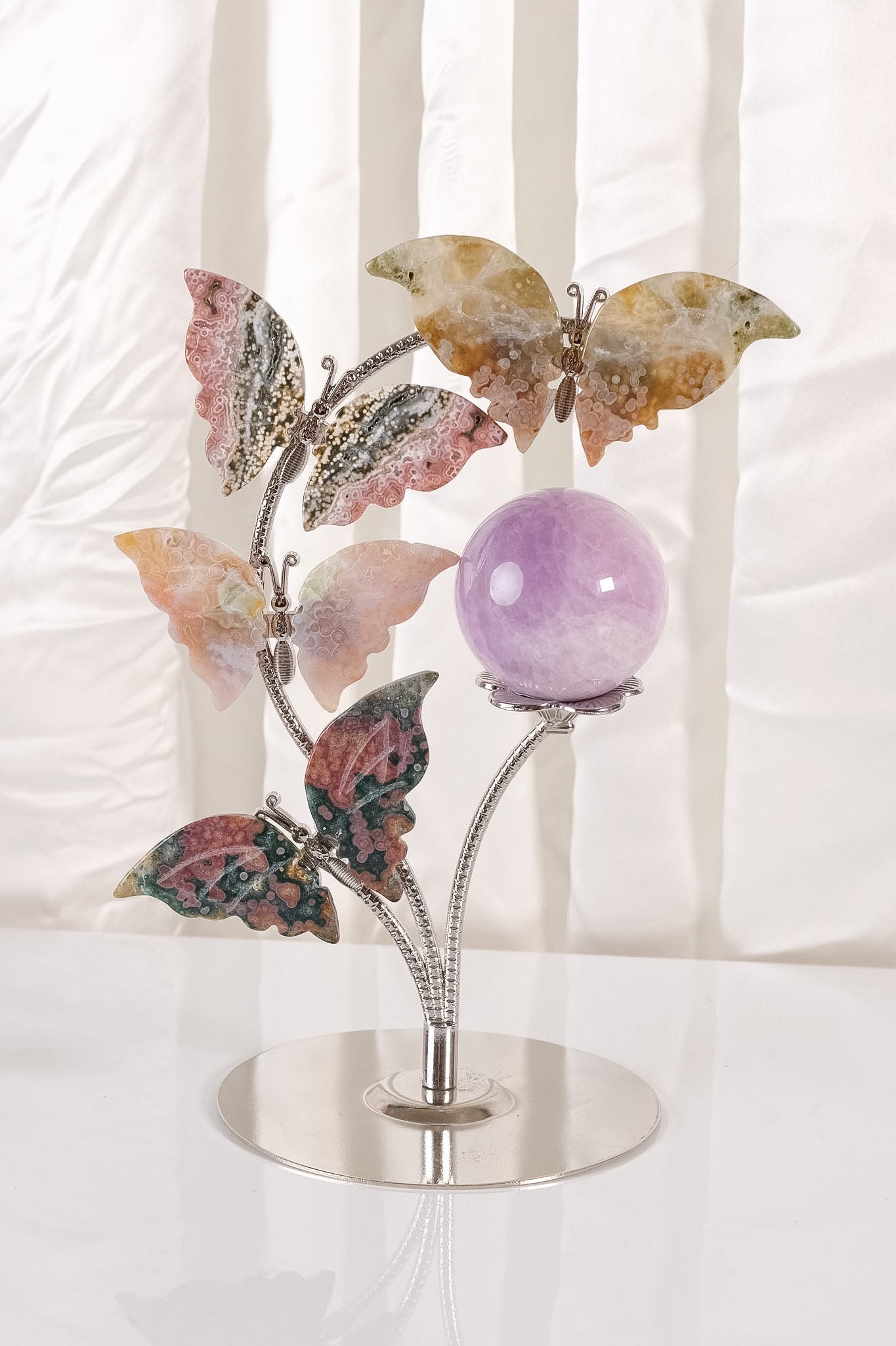 Ocean Jasper Butterfly Sphere Holder