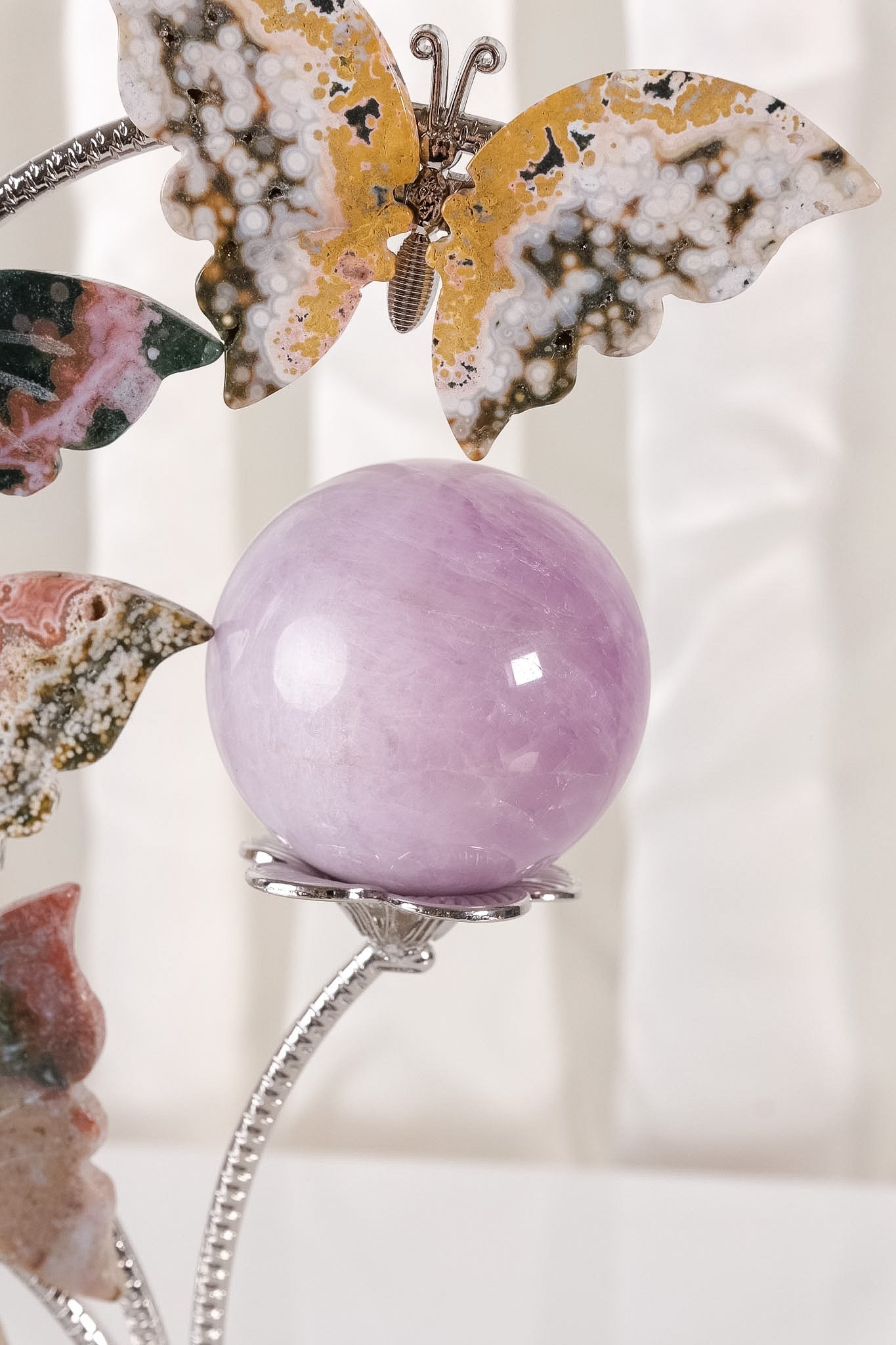 Ocean Jasper Butterfly Sphere Holder