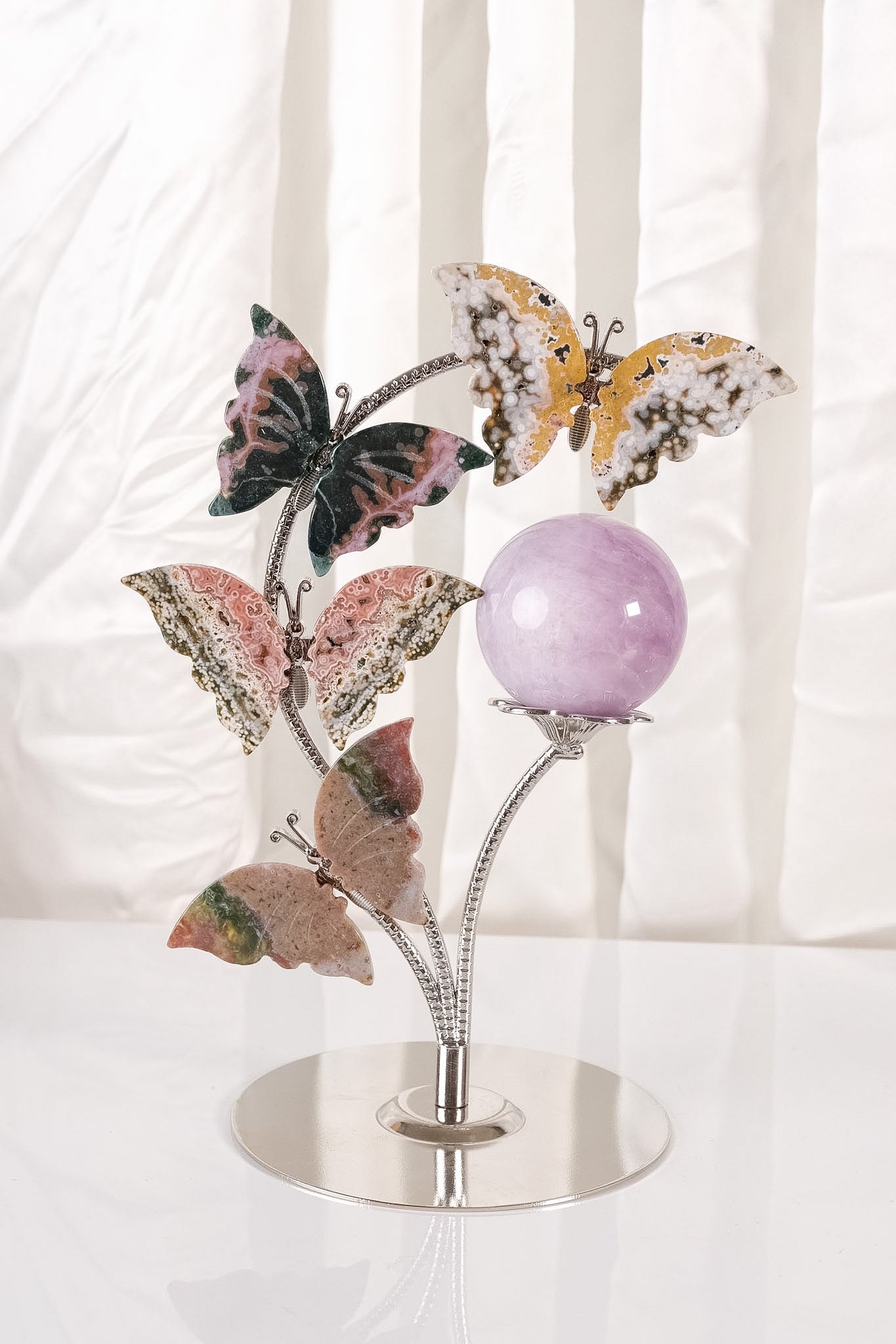 Ocean Jasper Butterfly Sphere Holder