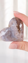 Black Flower Agate Heart
