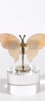 Flower Agate Butterfly on Silver Stand Healing Crystal.