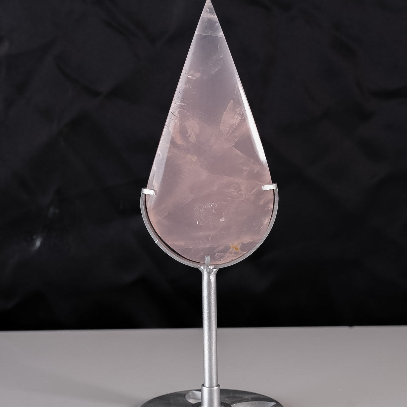 Rose Quartz Droplet On Stand On Stand