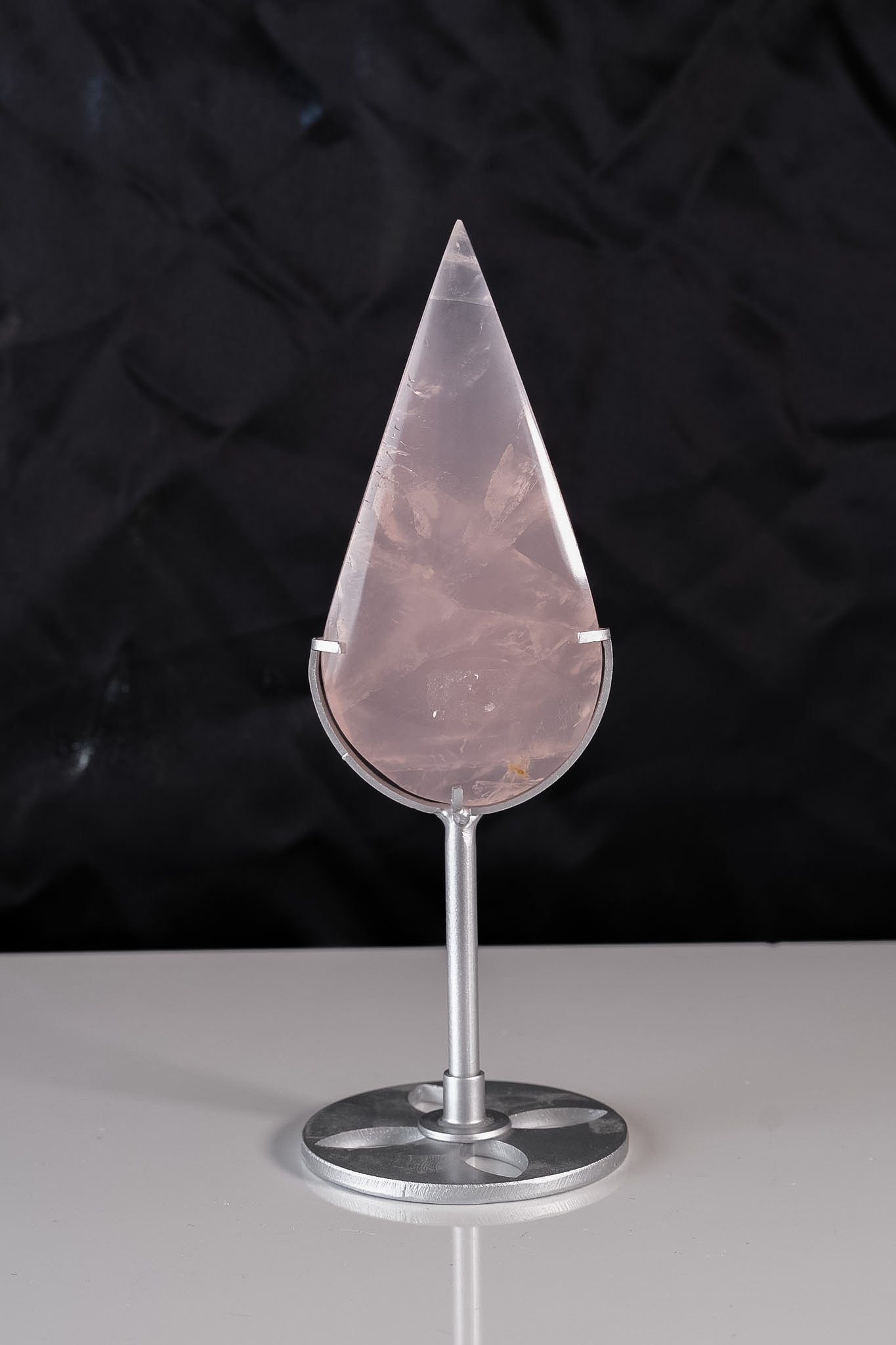 Rose Quartz Droplet On Stand On Stand