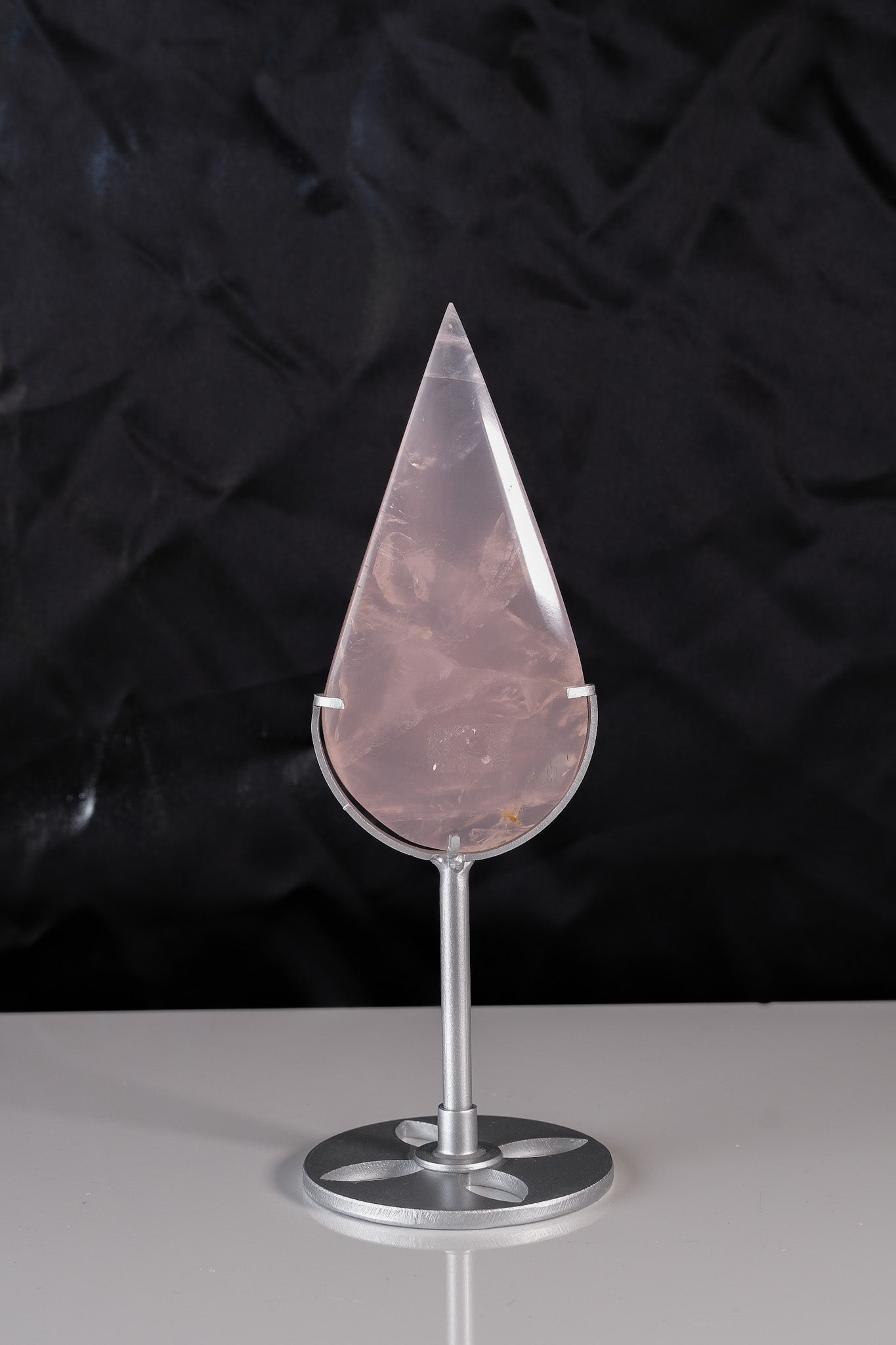 Rose Quartz Droplet On Stand On Stand