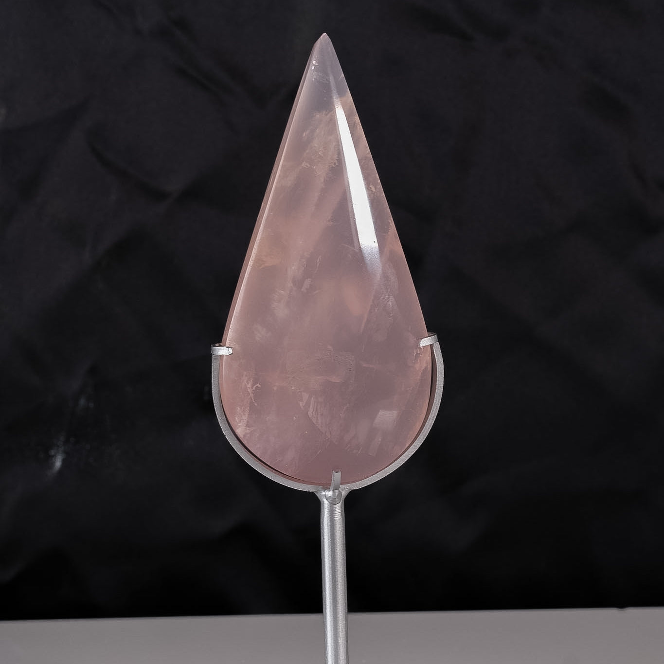 Rose Quartz Droplet On Stand On Stand