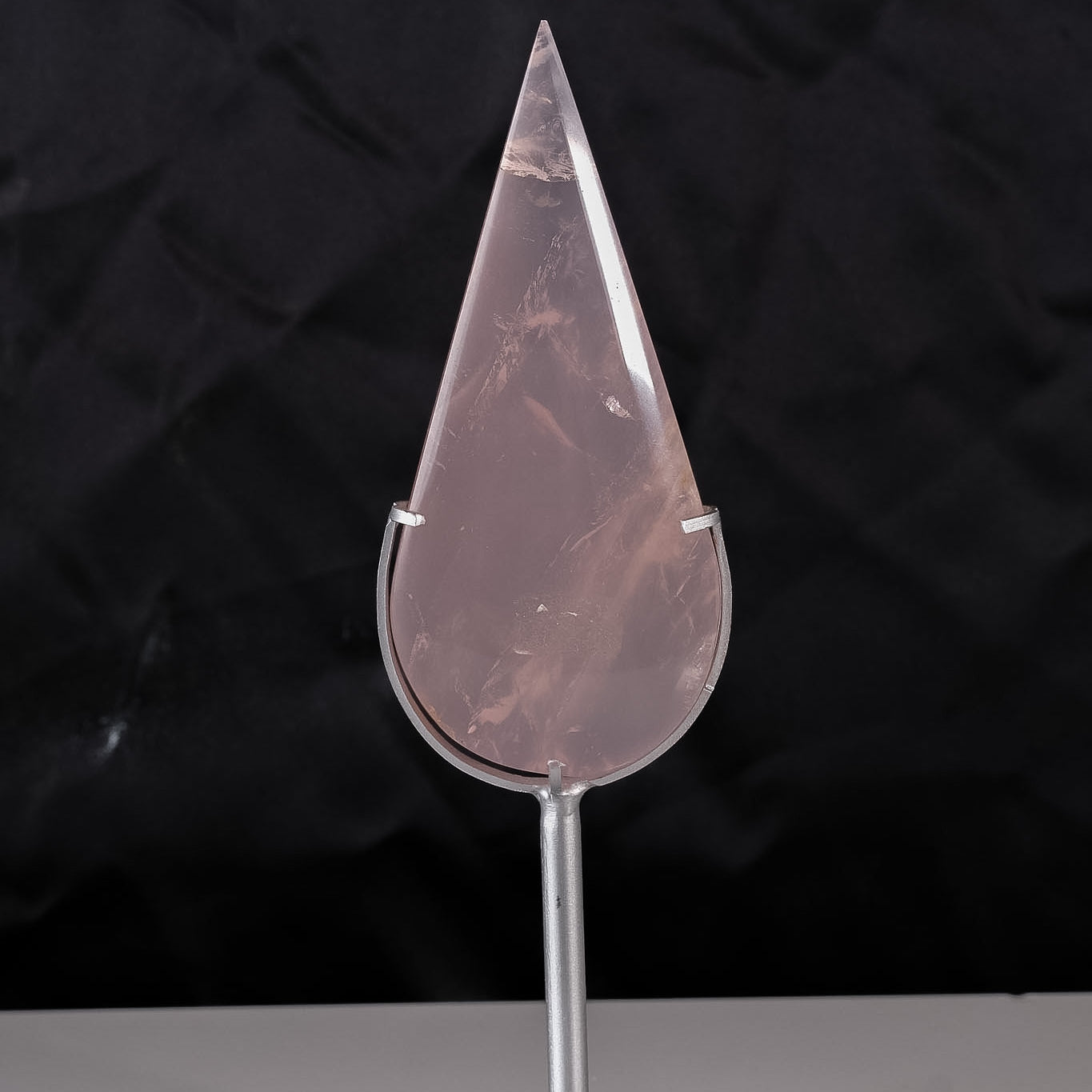 Rose Quartz Droplet On Stand On Stand