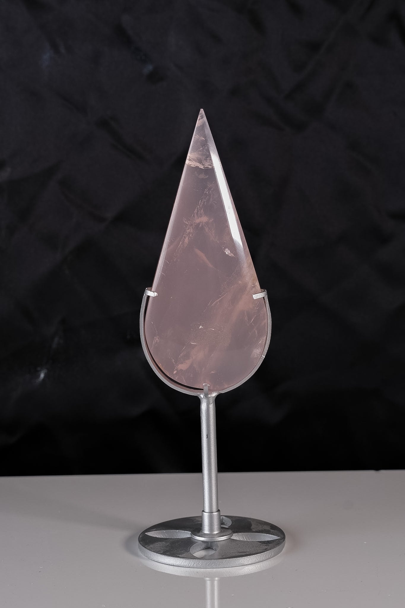 Rose Quartz Teardrop On Stand