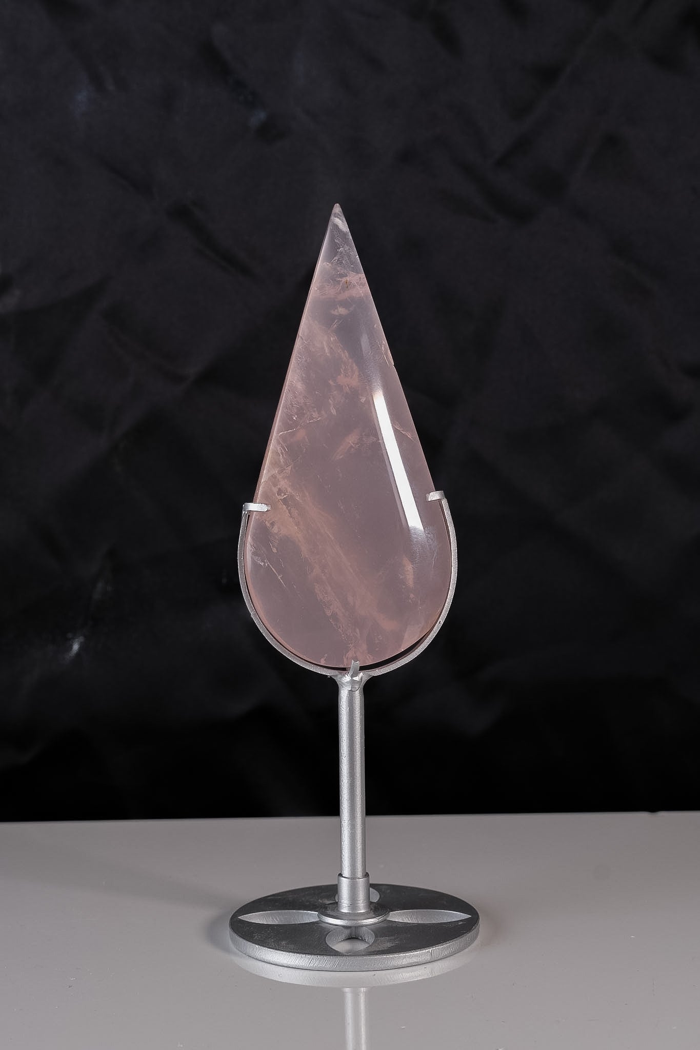 Rose Quartz Droplet On Stand On Stand