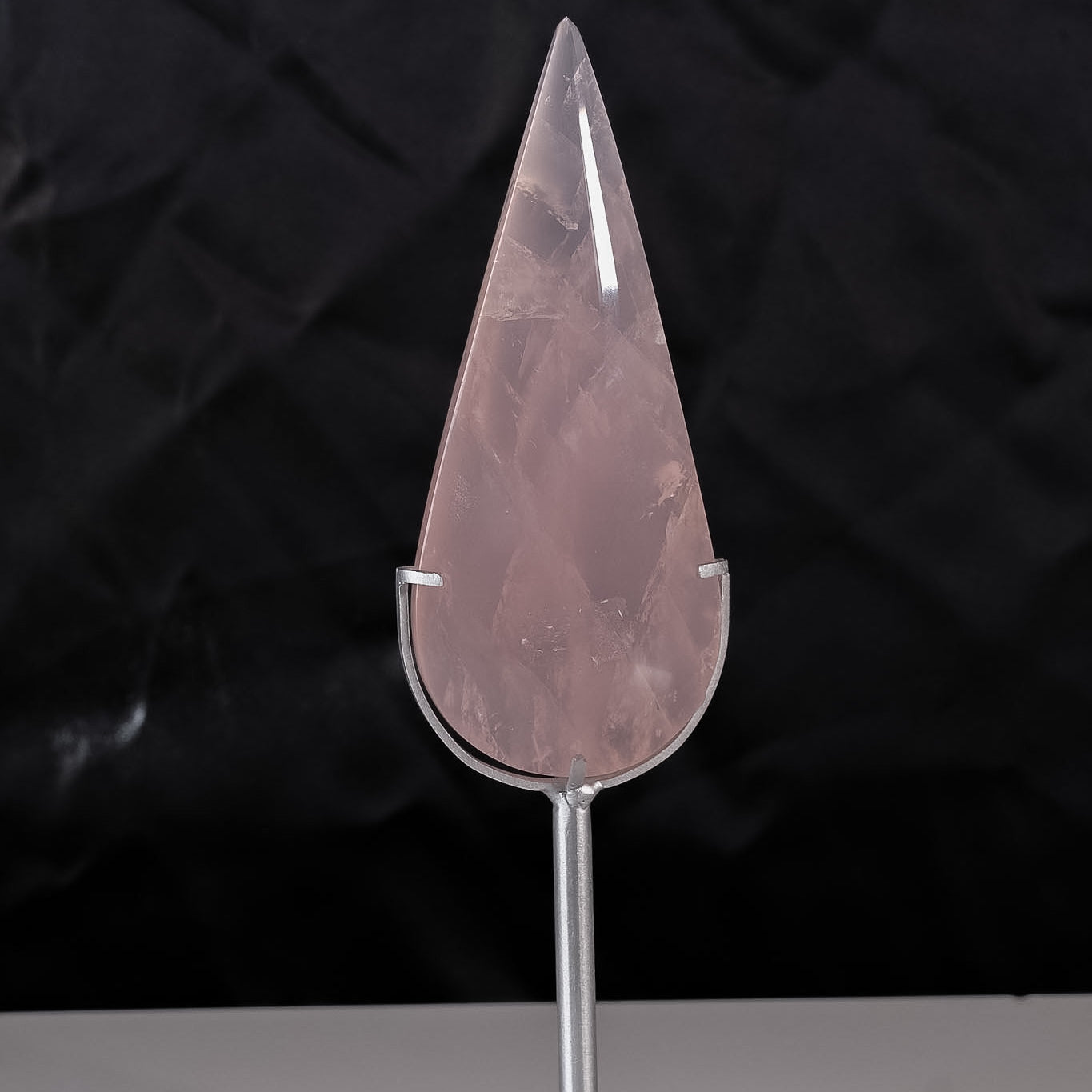 Rose Quartz Droplet On Stand On Stand