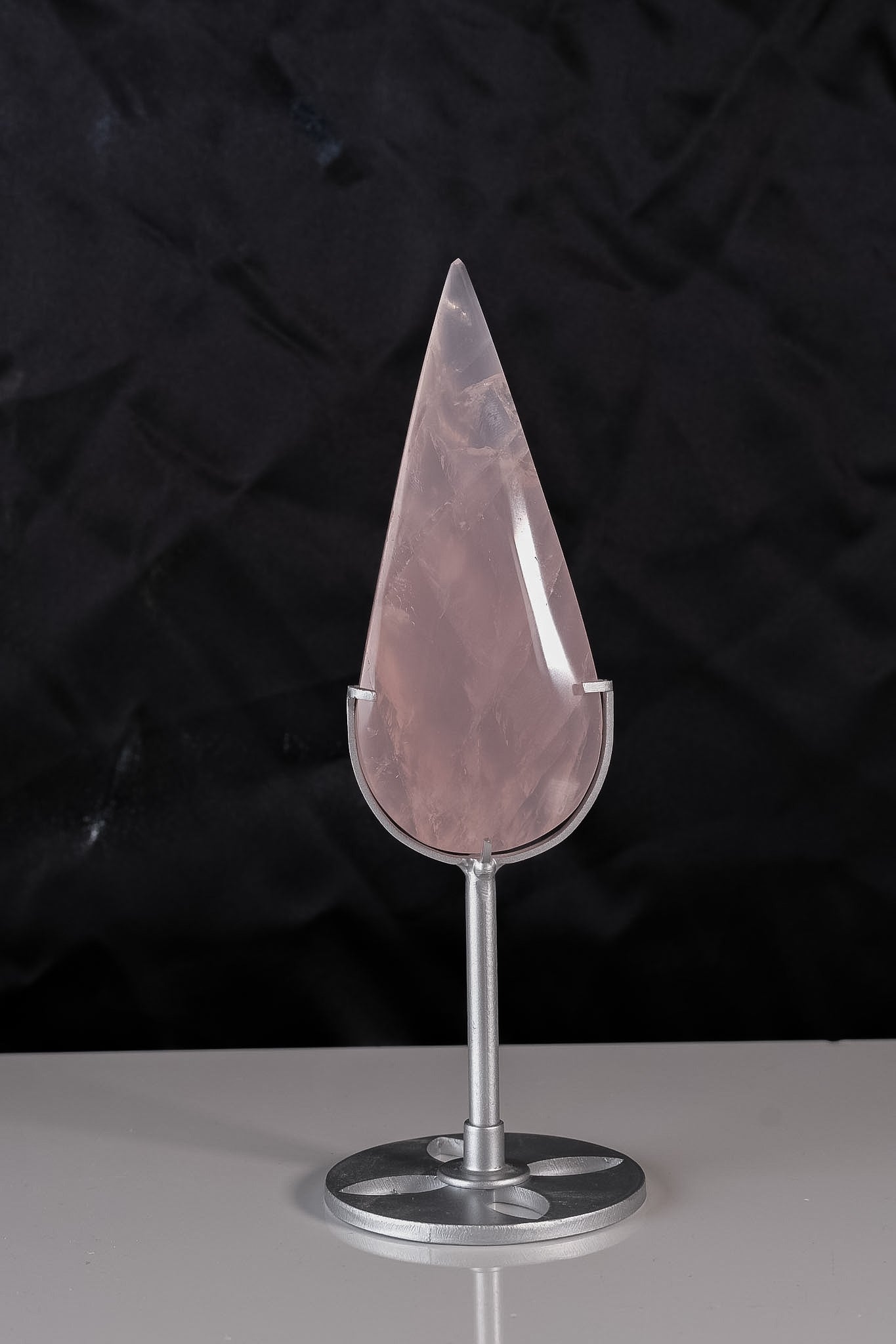 Rose Quartz Droplet On Stand On Stand