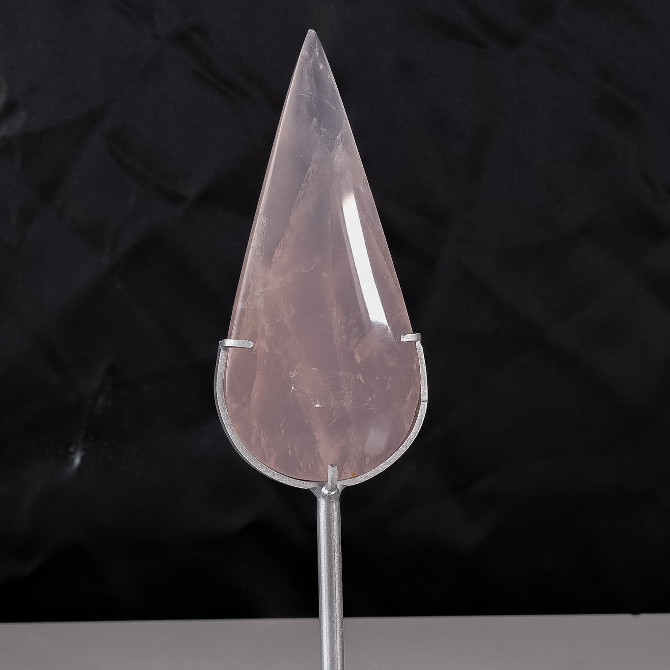 Rose Quartz Droplet On Stand On Stand