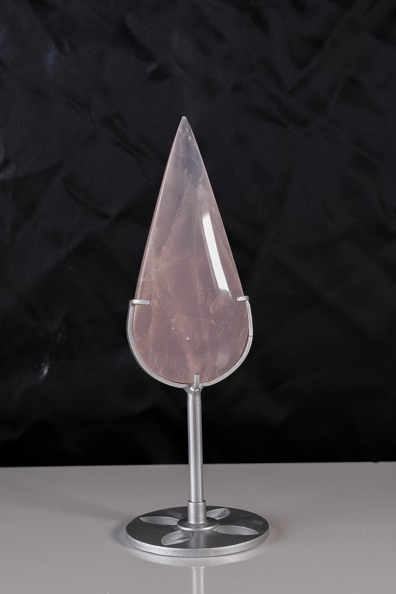 Rose Quartz Teardrop On Stand