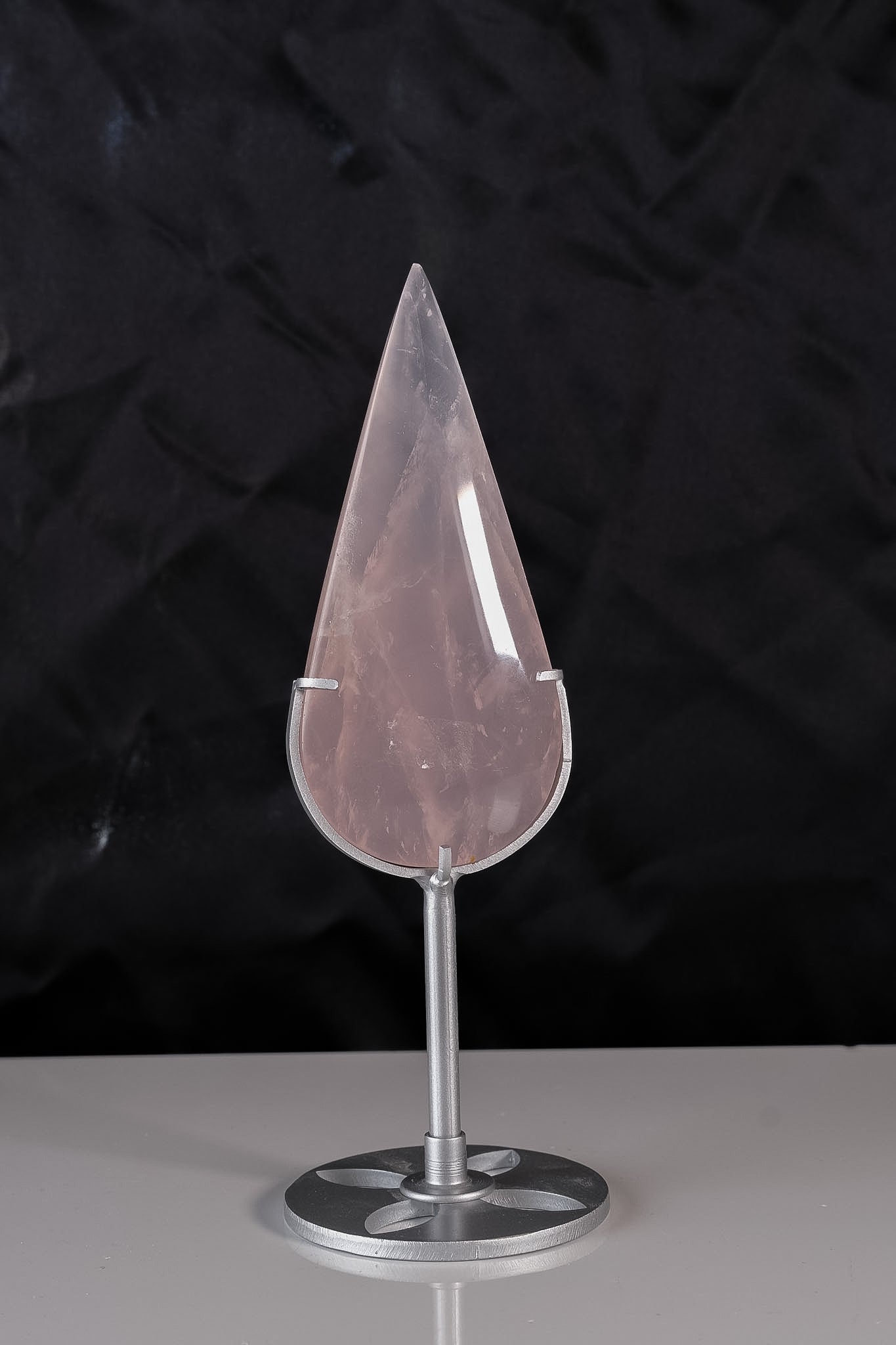 Rose Quartz Droplet On Stand On Stand