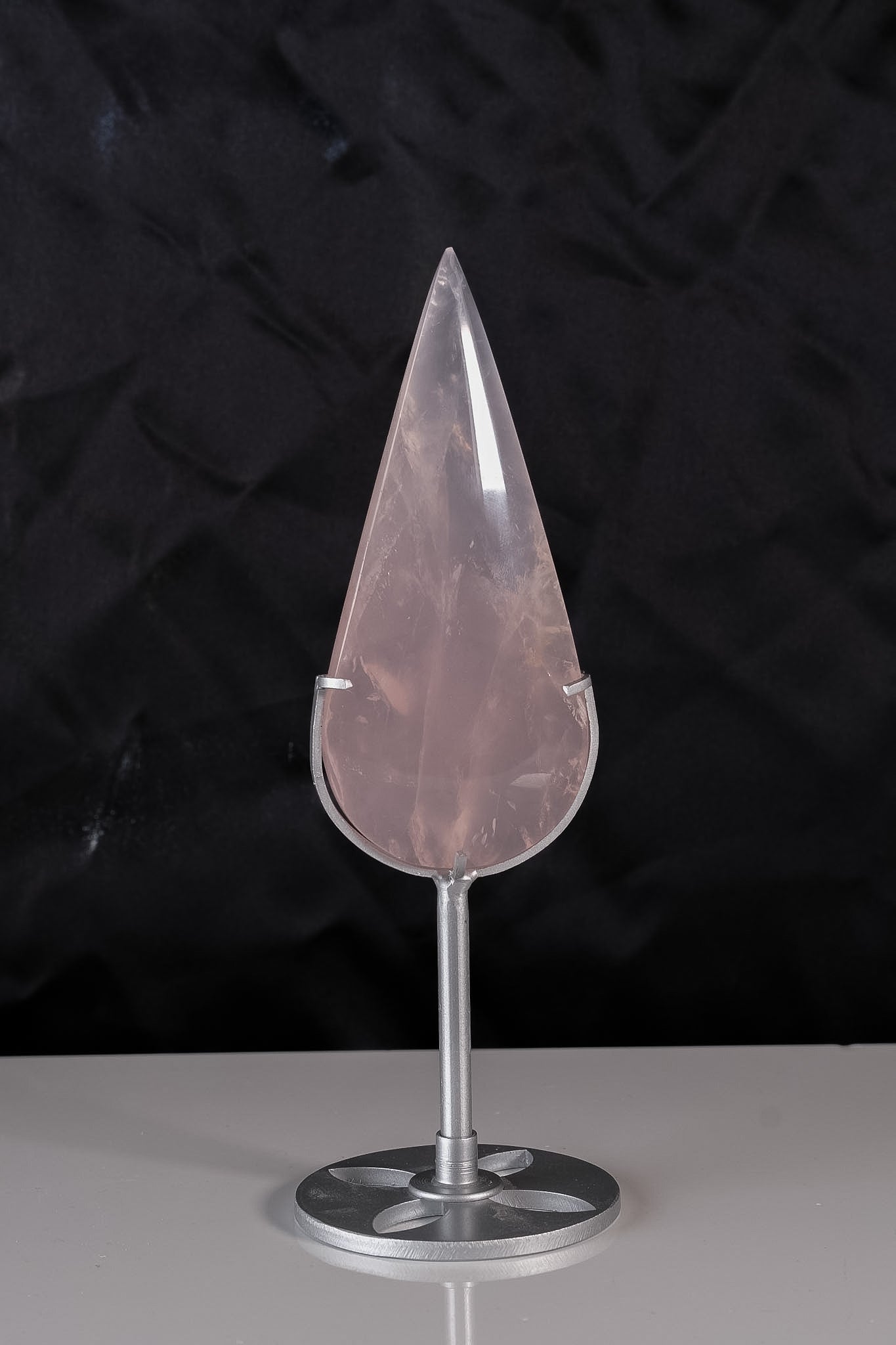 Rose Quartz Droplet On Stand On Stand