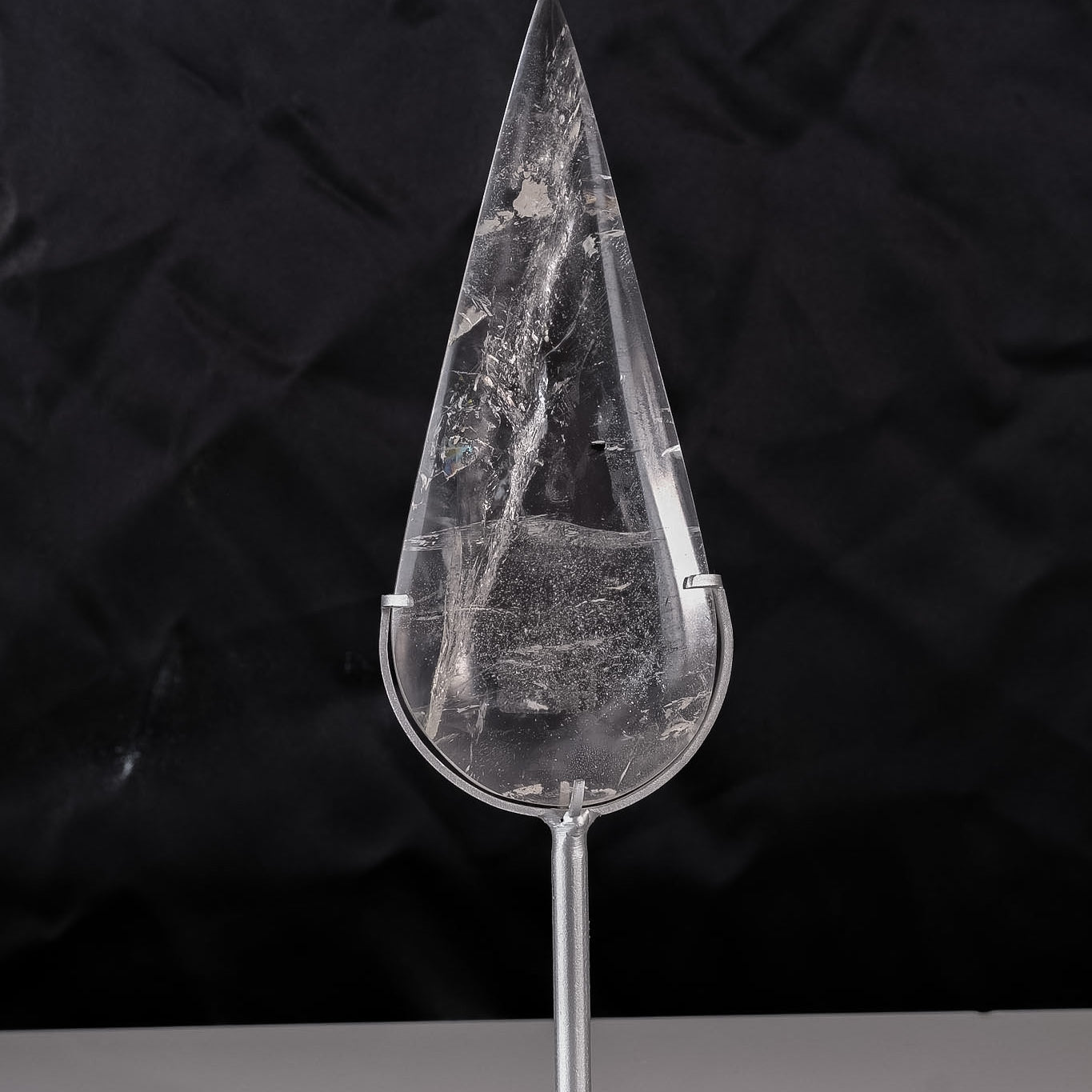Clear Quartz Droplet On Stand On Stand Misfit