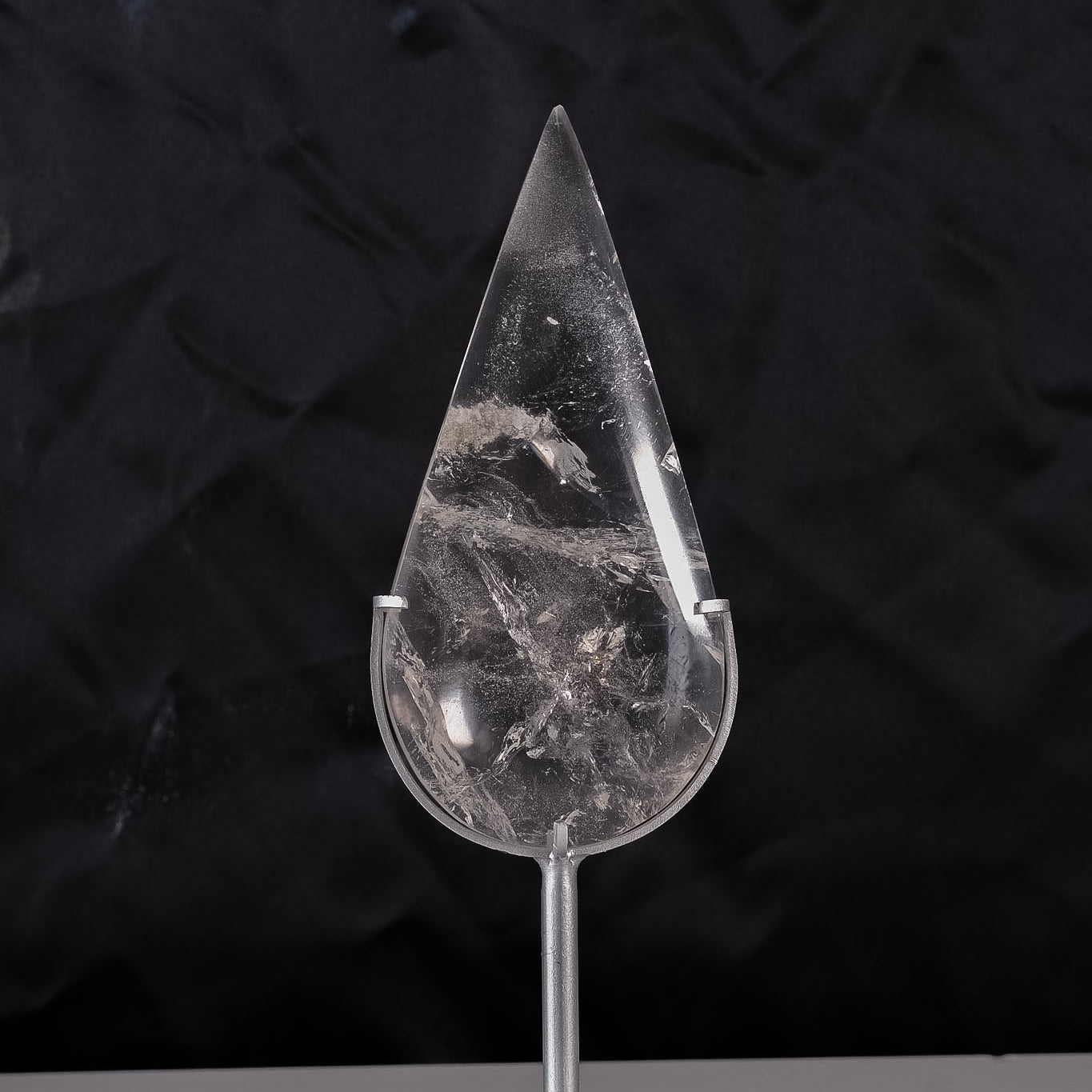Clear Quartz Droplet On Stand On Stand