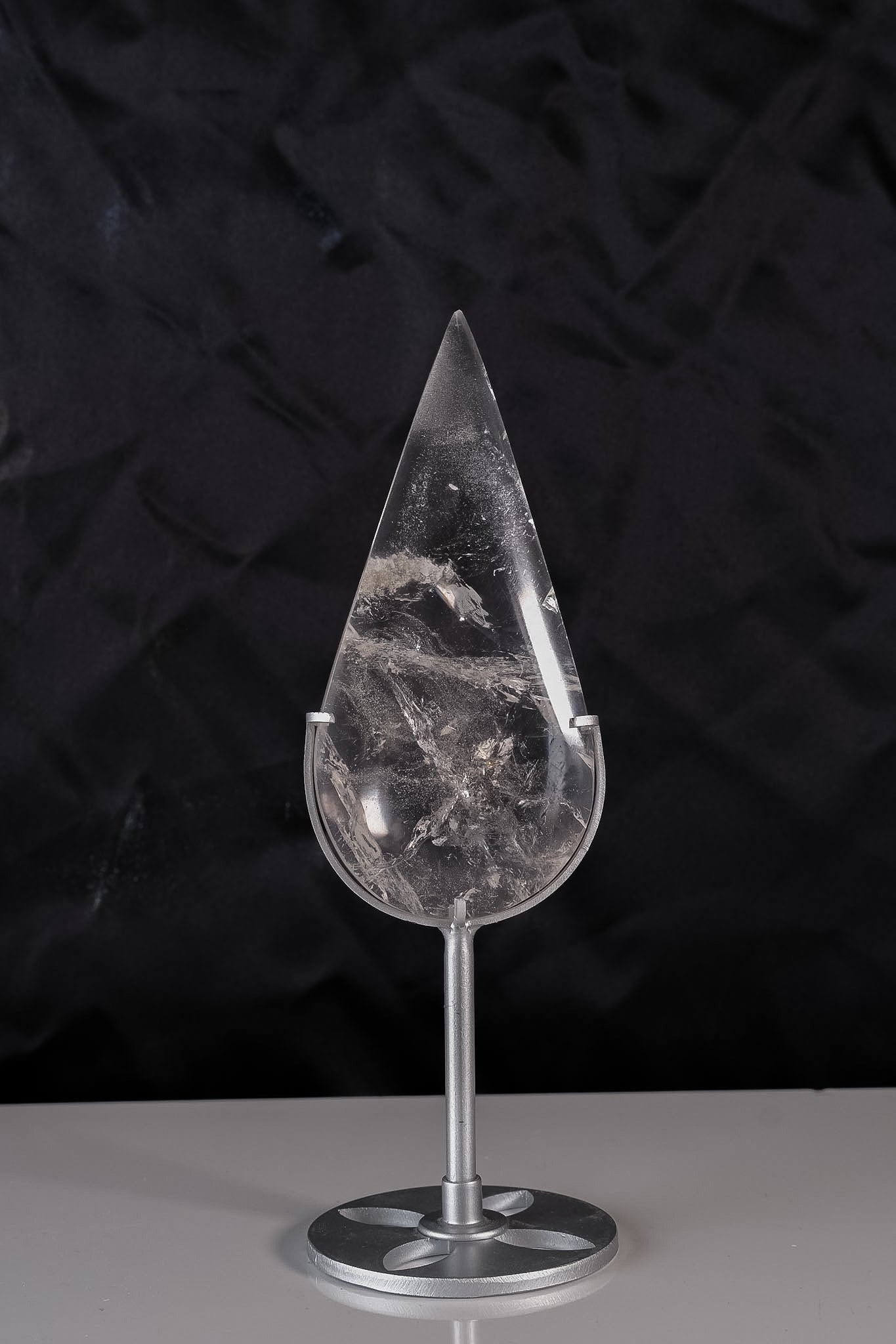 Clear Quartz Droplet On Stand On Stand