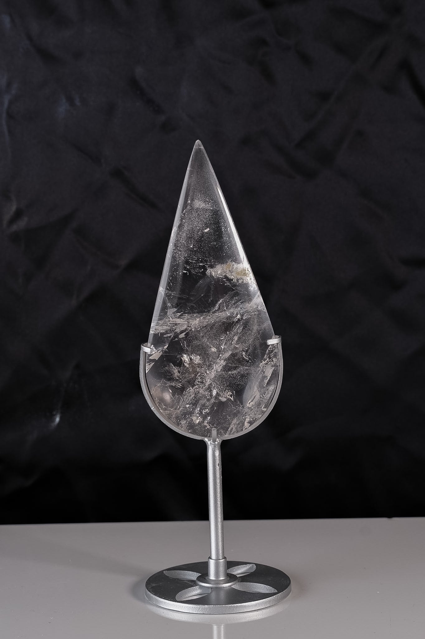 Clear Quartz Droplet On Stand On Stand