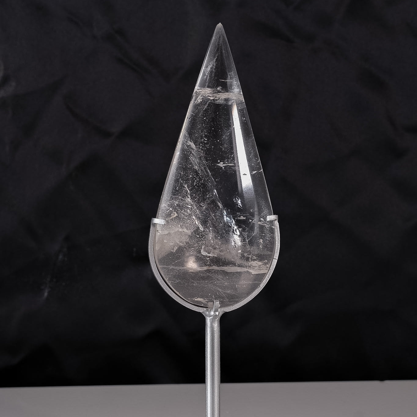 Clear Quartz Droplet On Stand On Stand