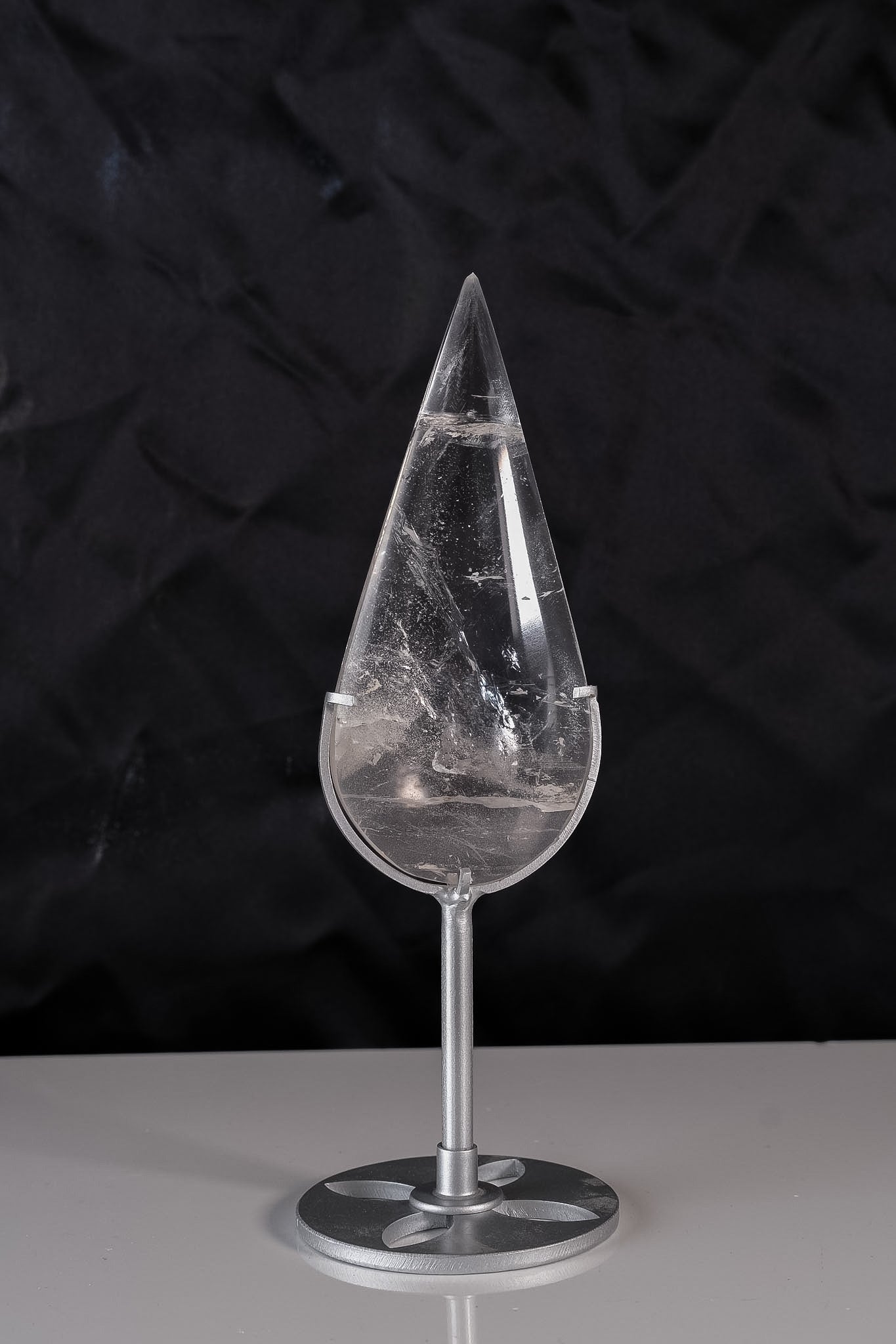 Clear Quartz Droplet On Stand On Stand