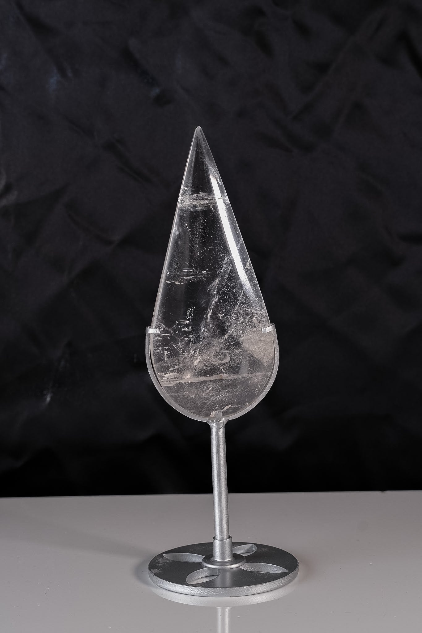 Clear Quartz Droplet On Stand On Stand