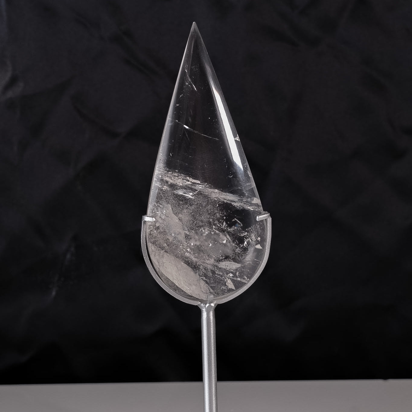 Clear Quartz Droplet On Stand On Stand