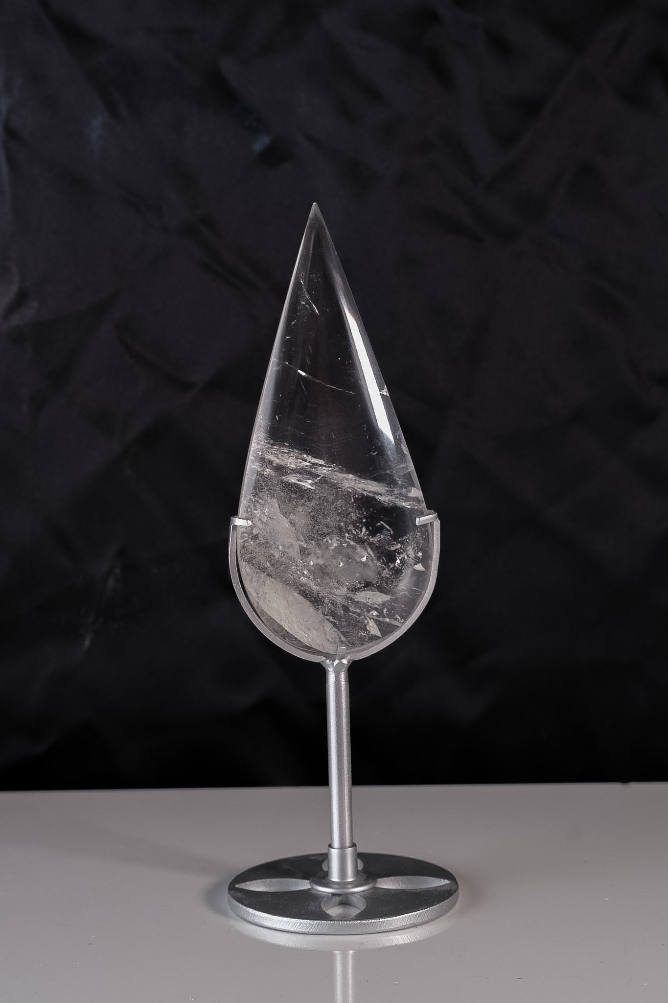 Clear Quartz Droplet On Stand On Stand