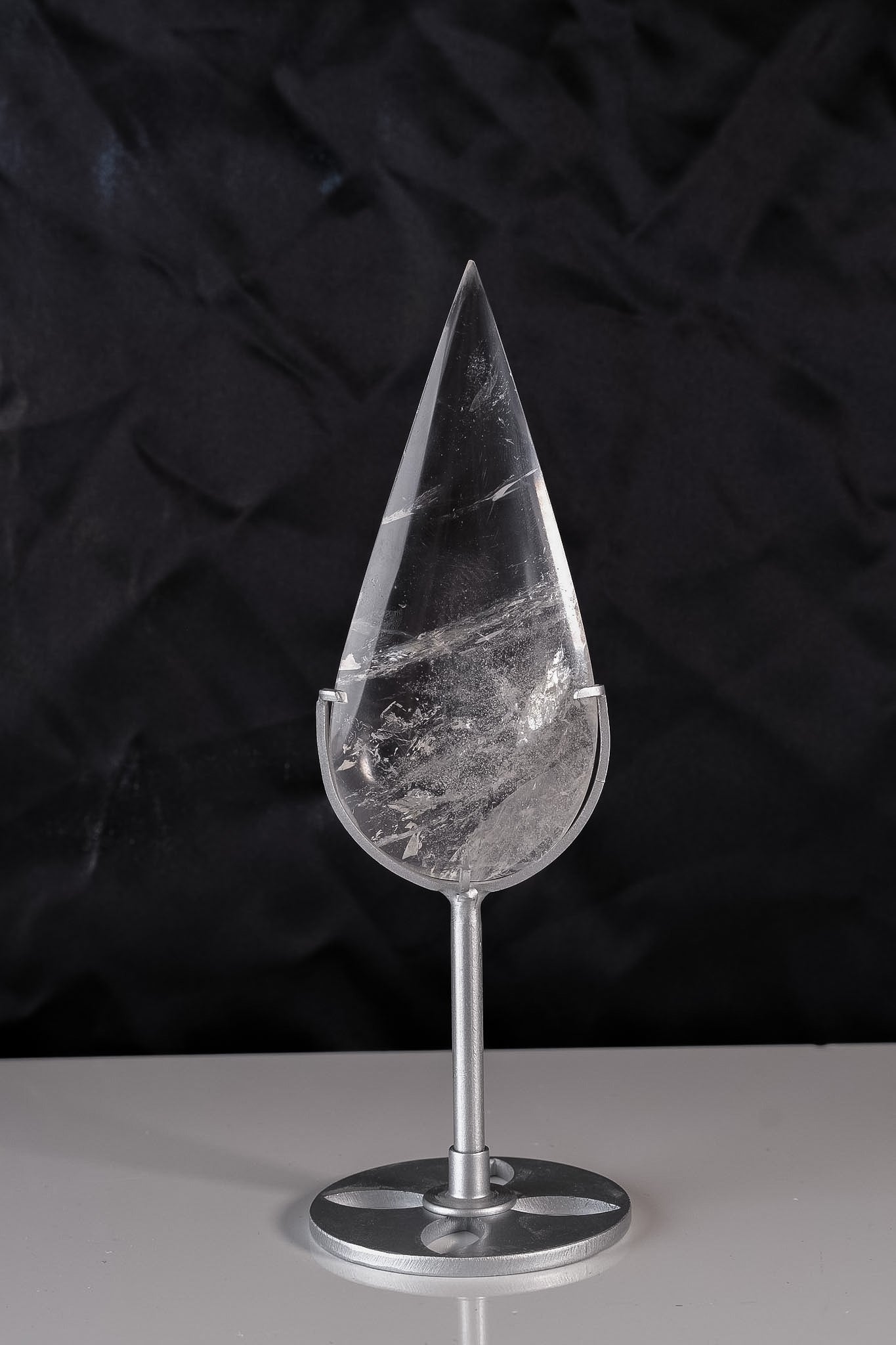 Clear Quartz Droplet On Stand On Stand
