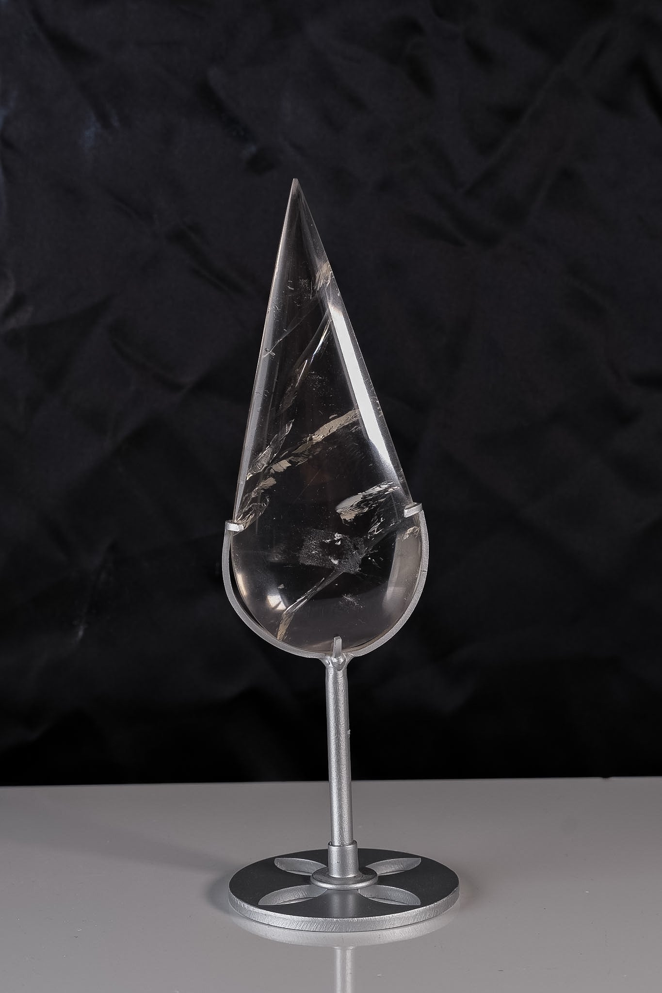 Clear Quartz Droplet On Stand On Stand Misfit