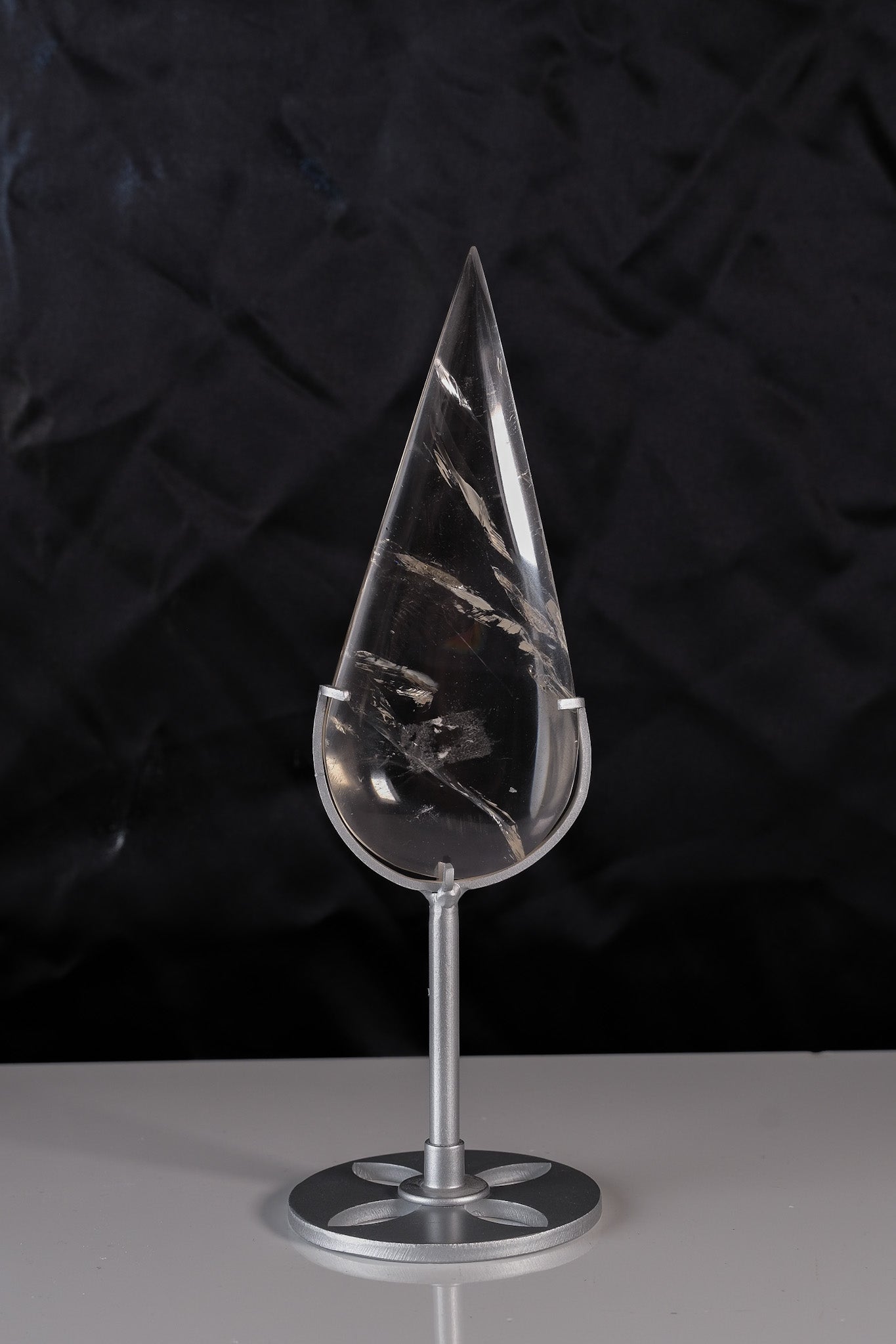 Clear Quartz Droplet On Stand On Stand Misfit