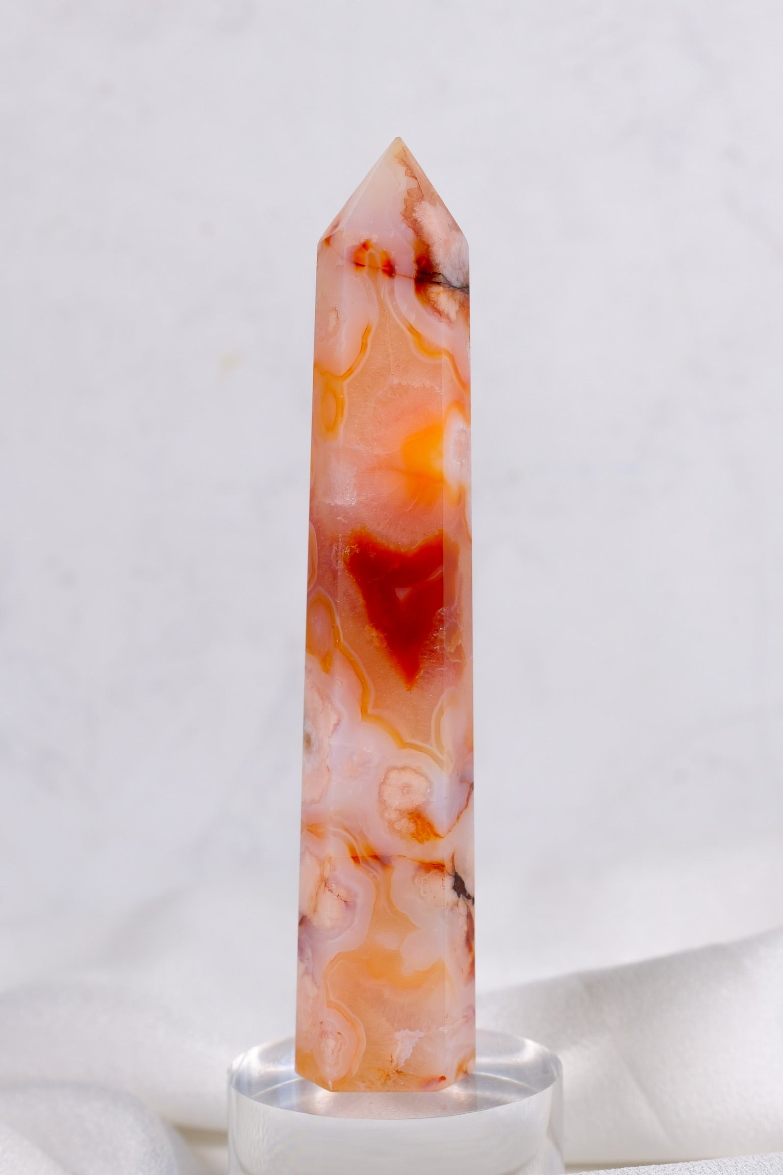 Flower Agate Carnelian Tower