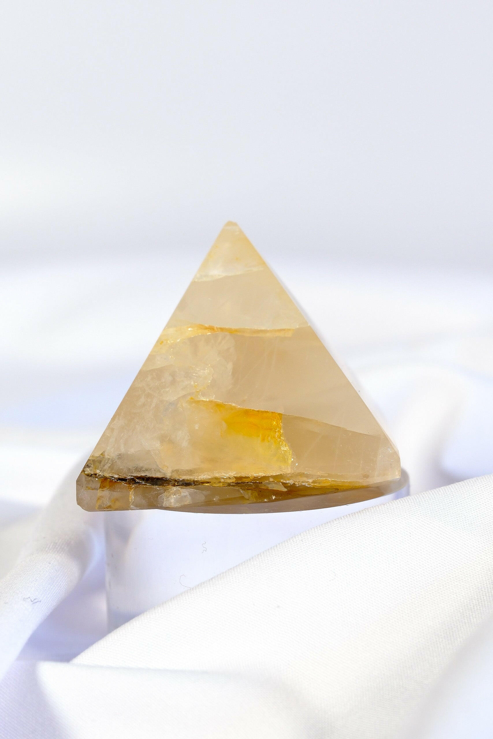 Golden Healer Pyramid Healing Crystal.
