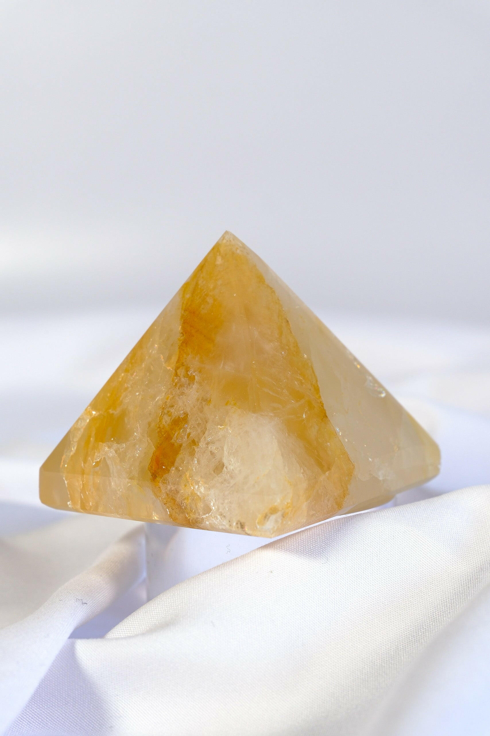 Golden Healer Pyramid Healing Crystal.
