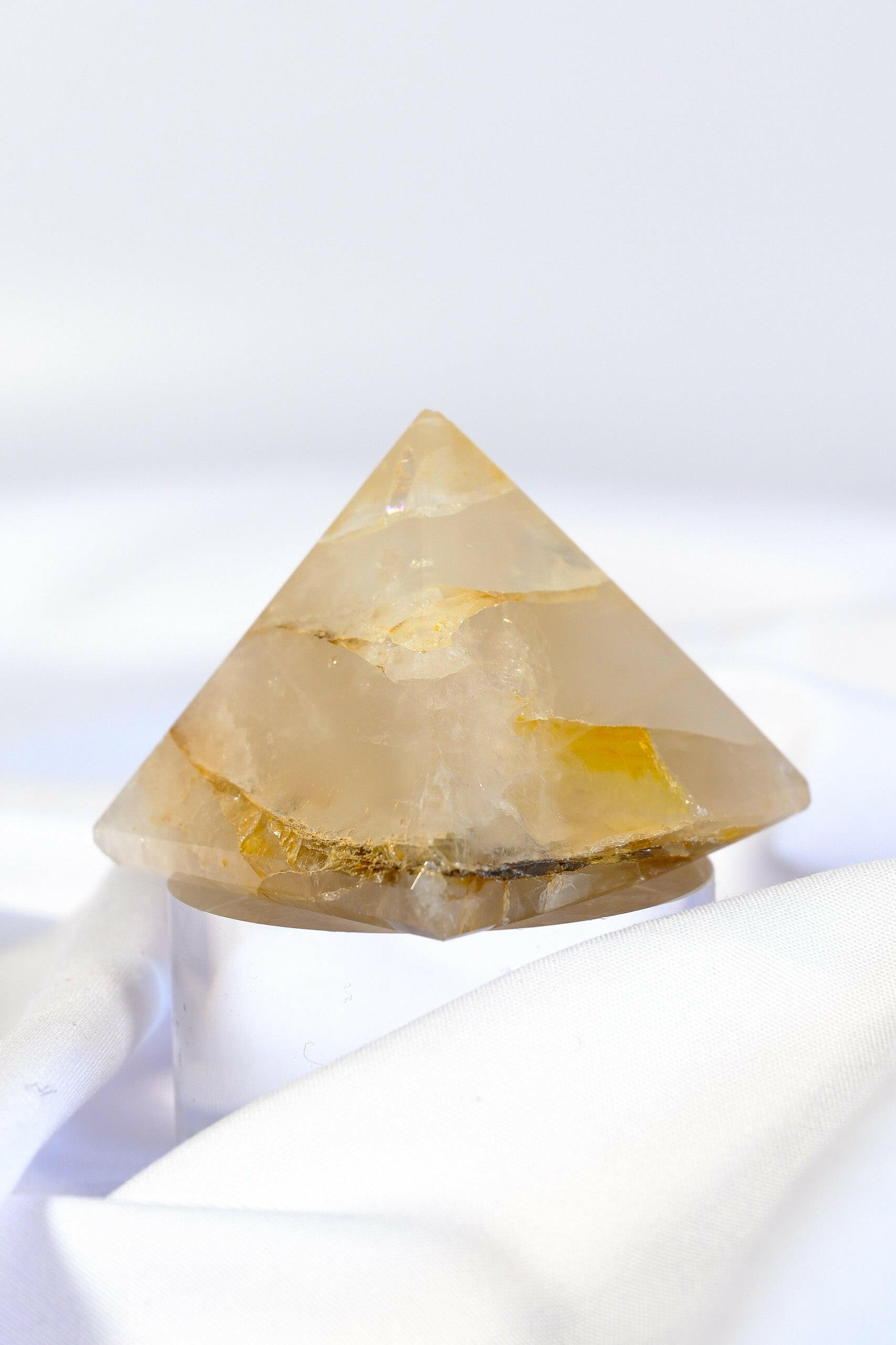 Golden Healer Pyramid Healing Crystal.