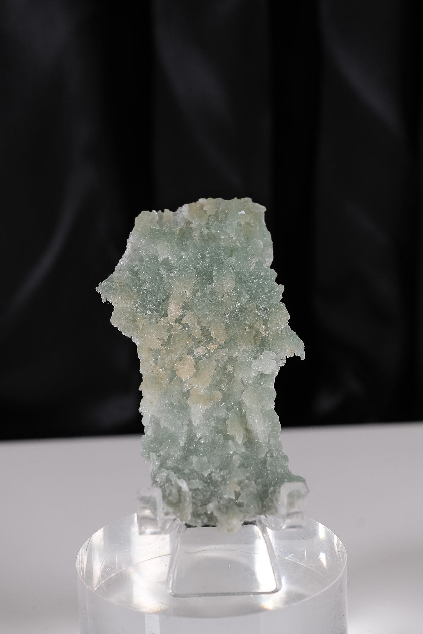 Snowy Green Apophyllite Super Thin Crust Slice