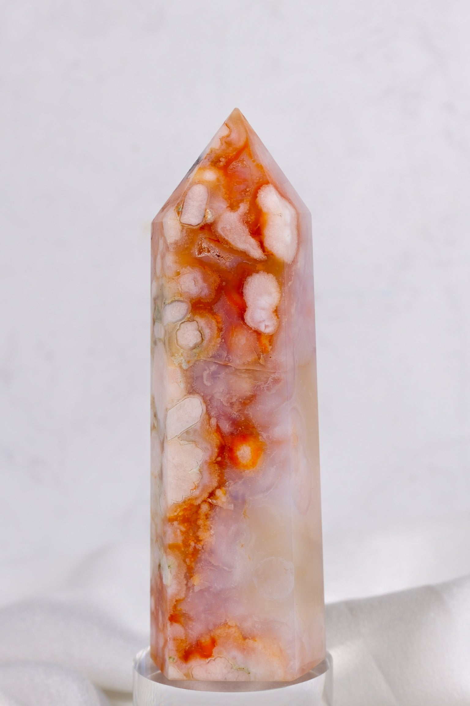 Flower Agate Carnelian Tower