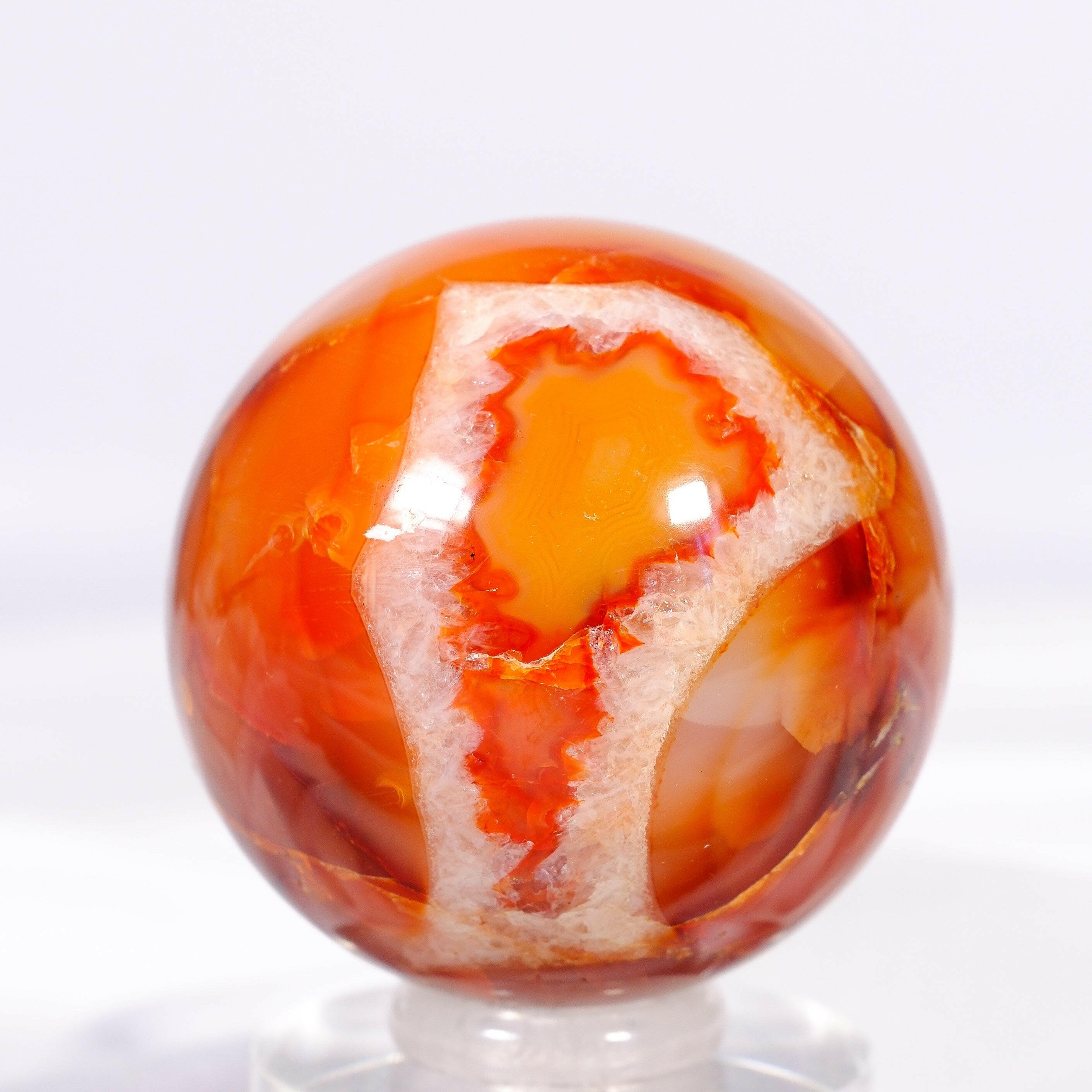 Carnelian Sphere Healing Crystal.