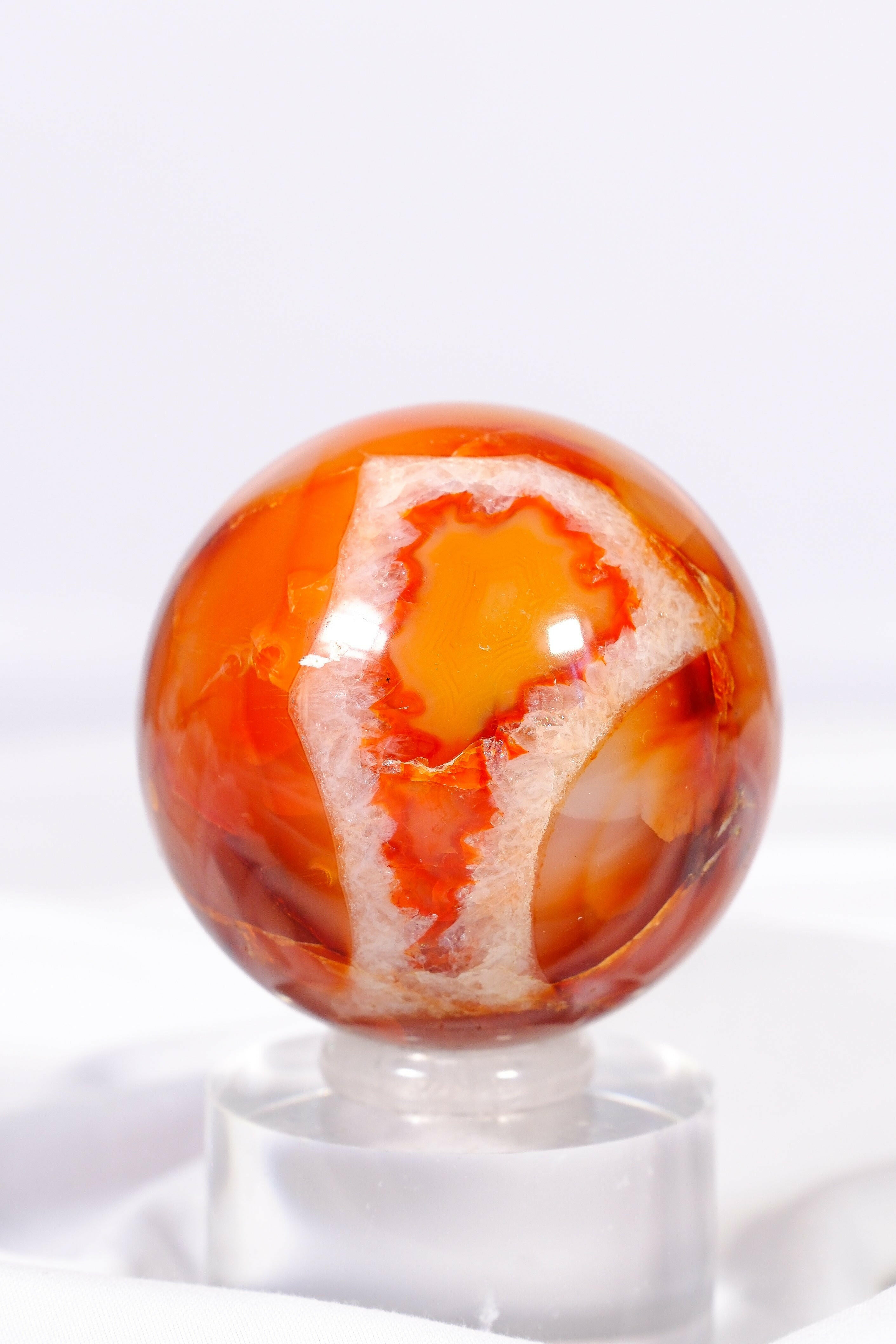 Carnelian Sphere Healing Crystal.