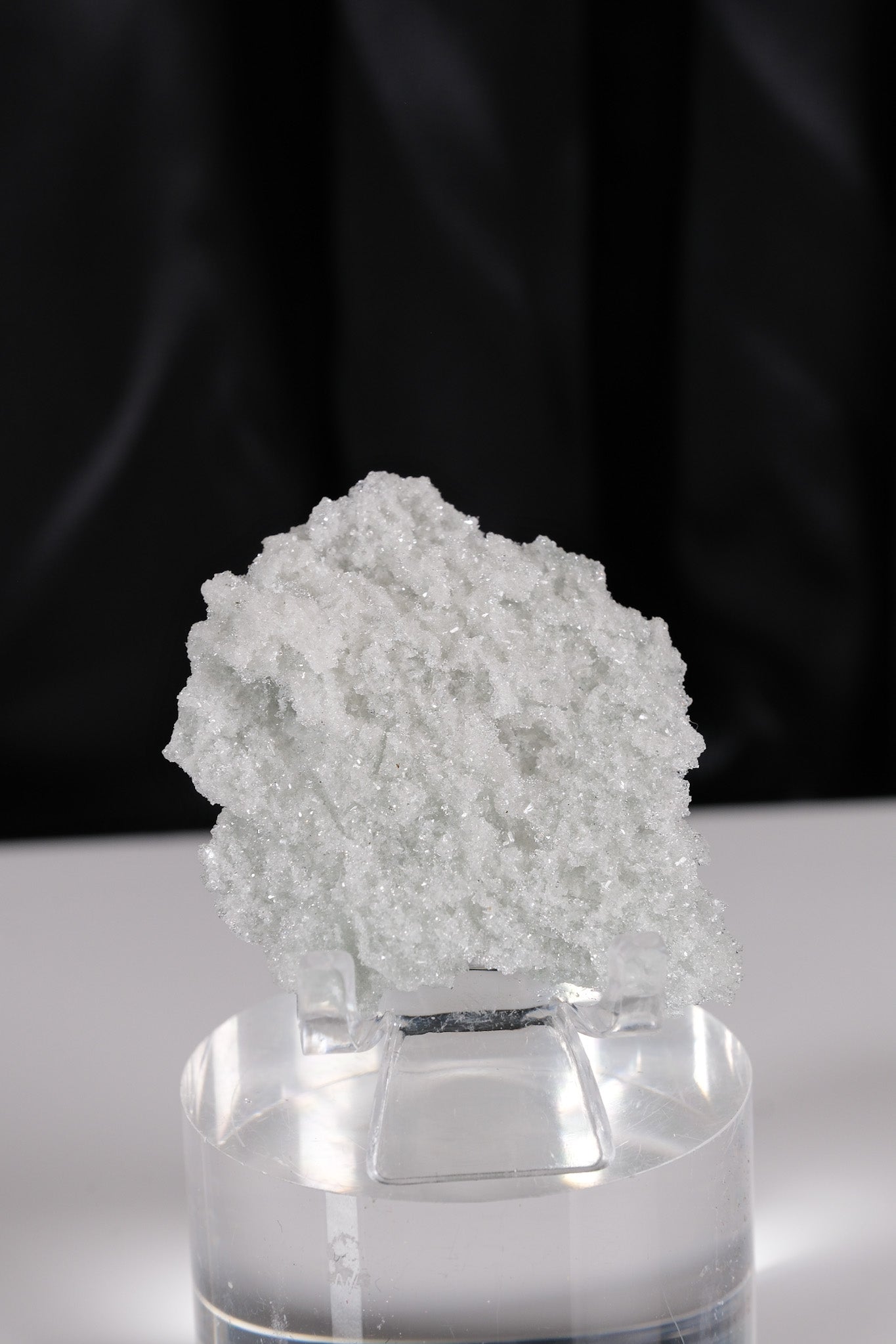 Snowy Green Apophyllite Super Thin Crust Slice