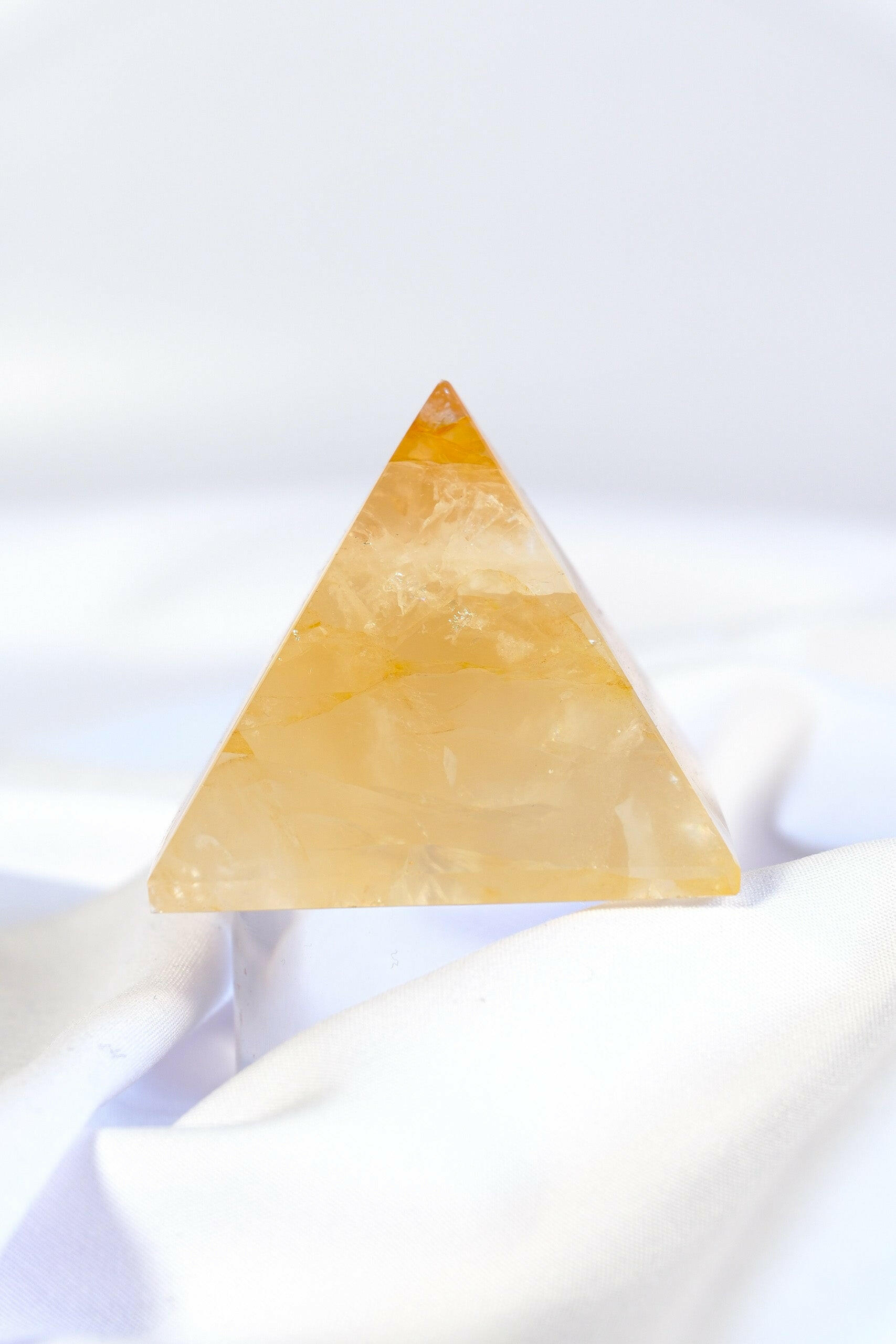 Golden Healer Pyramid Healing Crystal.