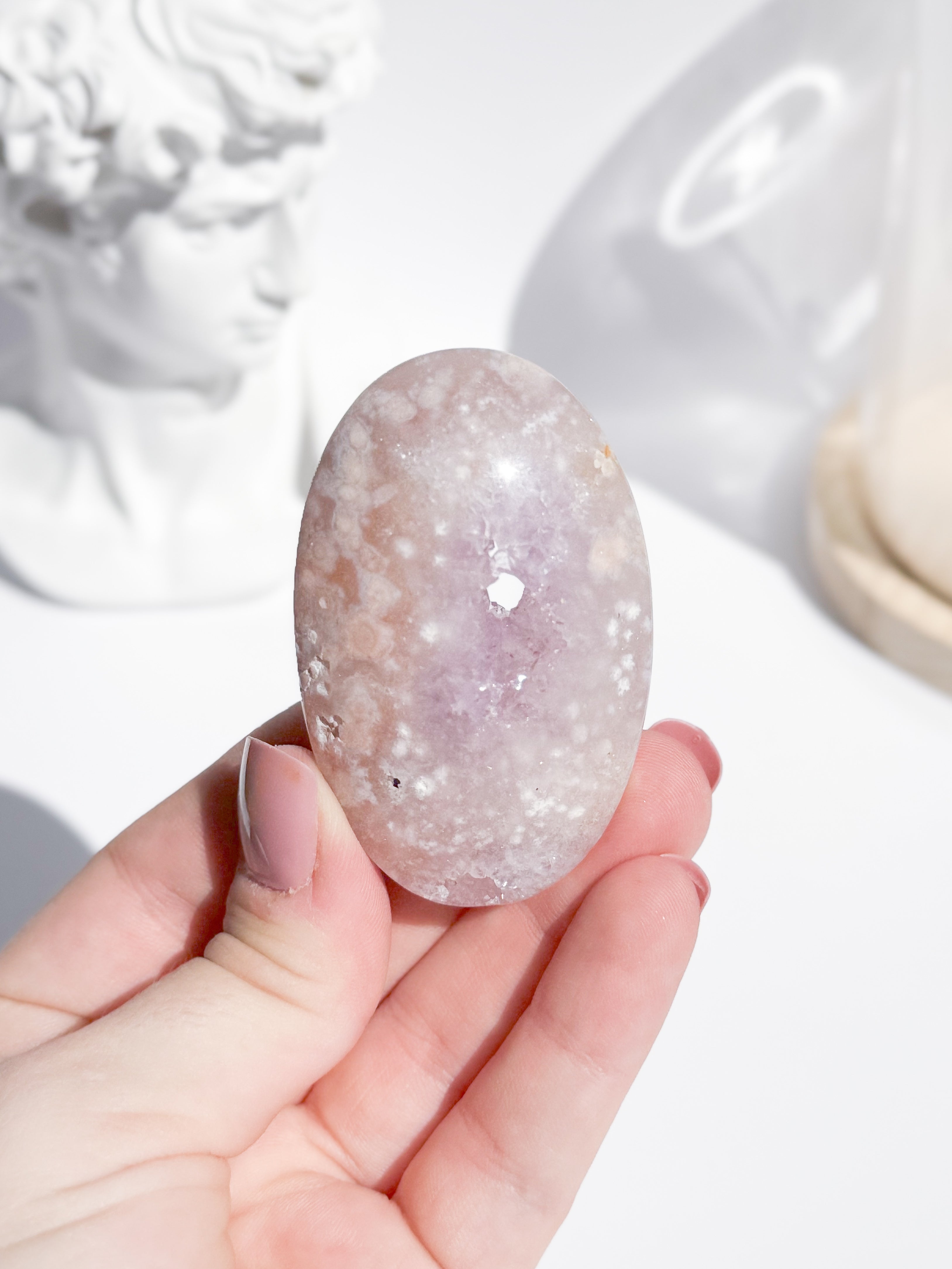 Pink Amethyst / Flower Agate Palmstone