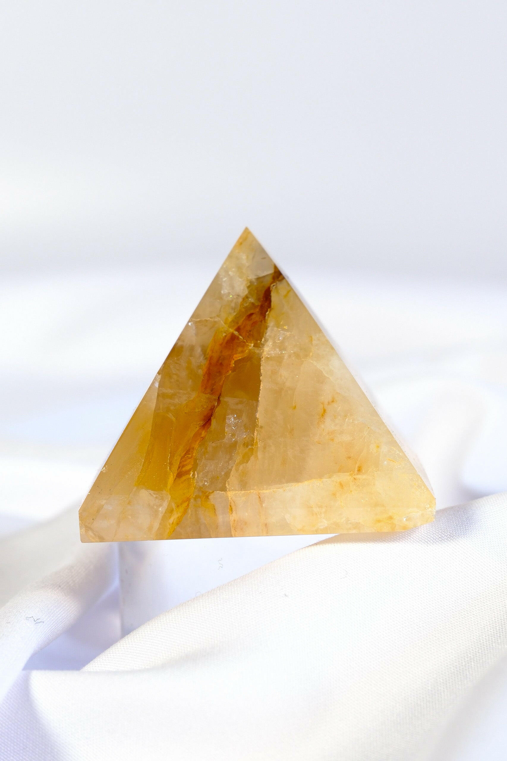 Golden Healer Pyramid Healing Crystal.
