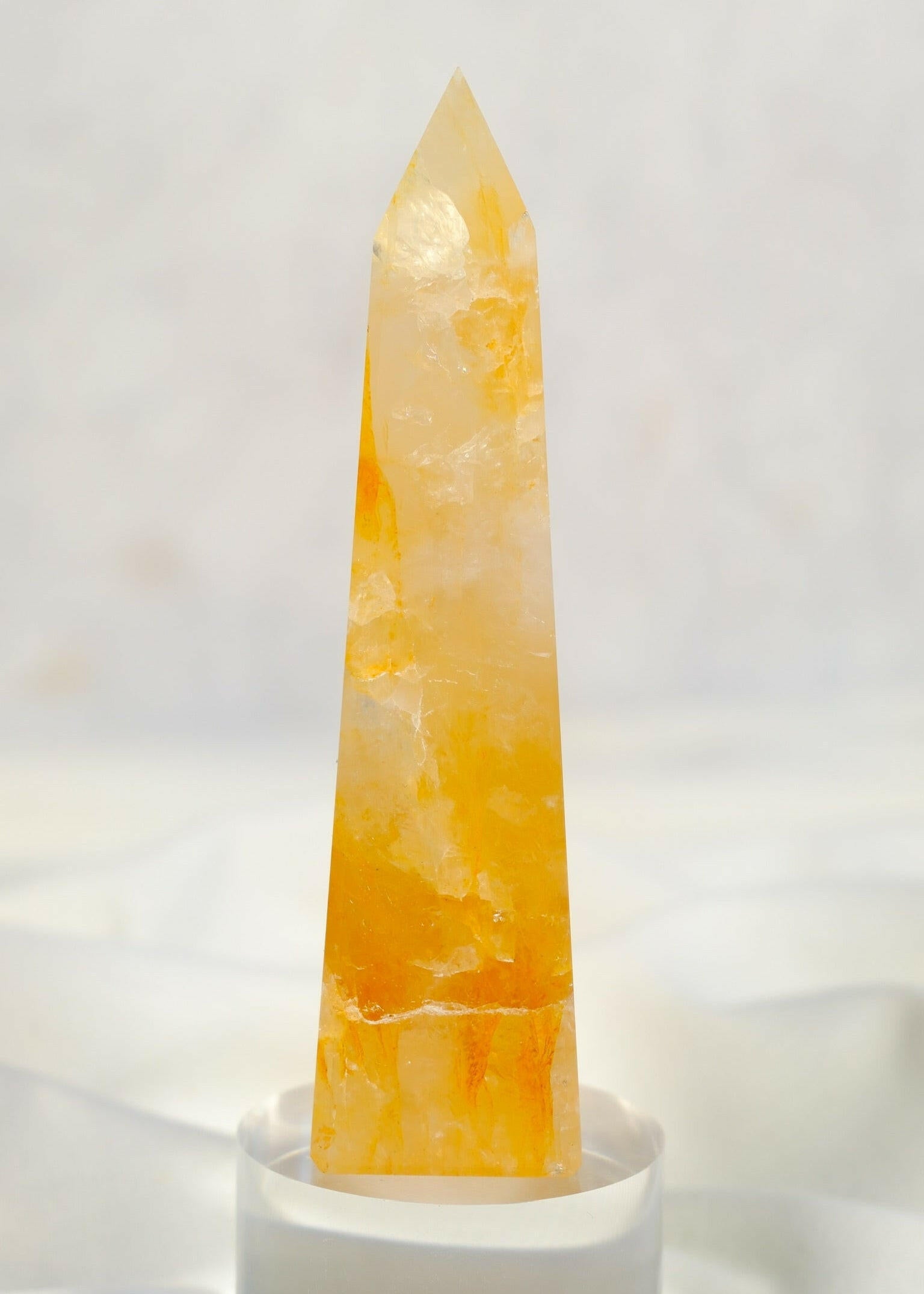 Golden Healer Obelisk Healing Crystal.