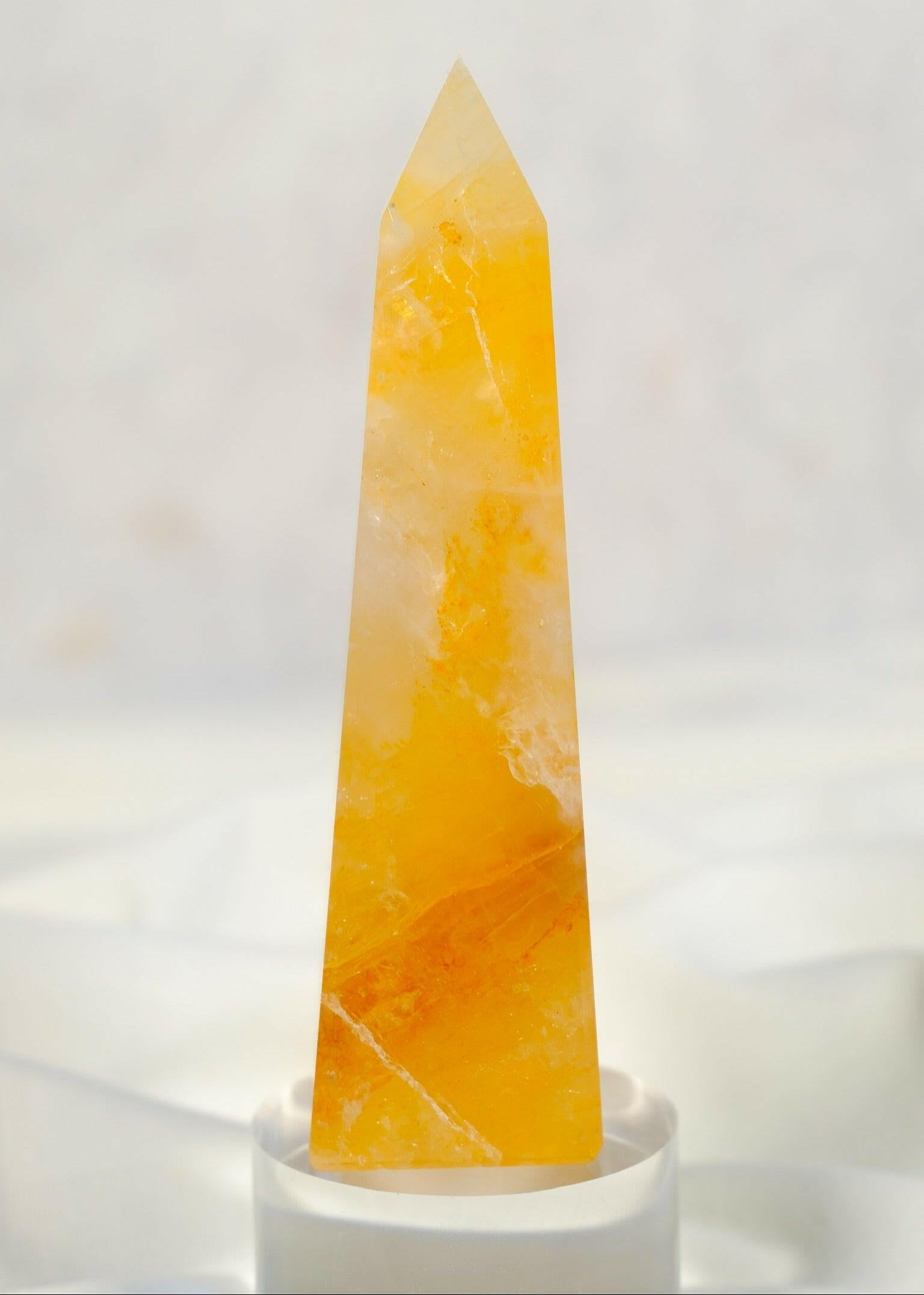 Golden Healer Obelisk Healing Crystal.
