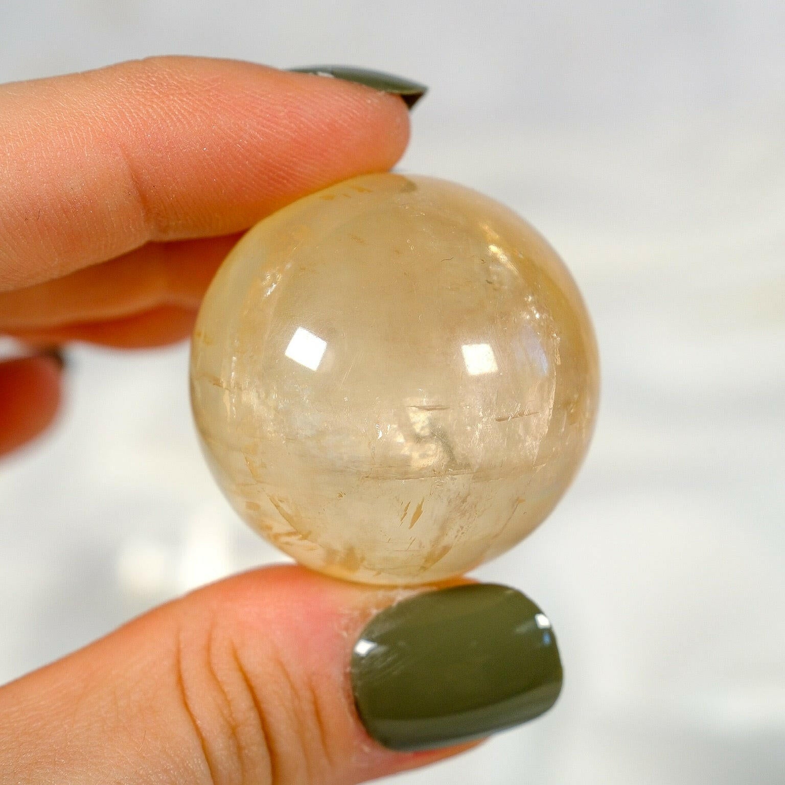 Honey Calcite Sphere Healing Crystal.