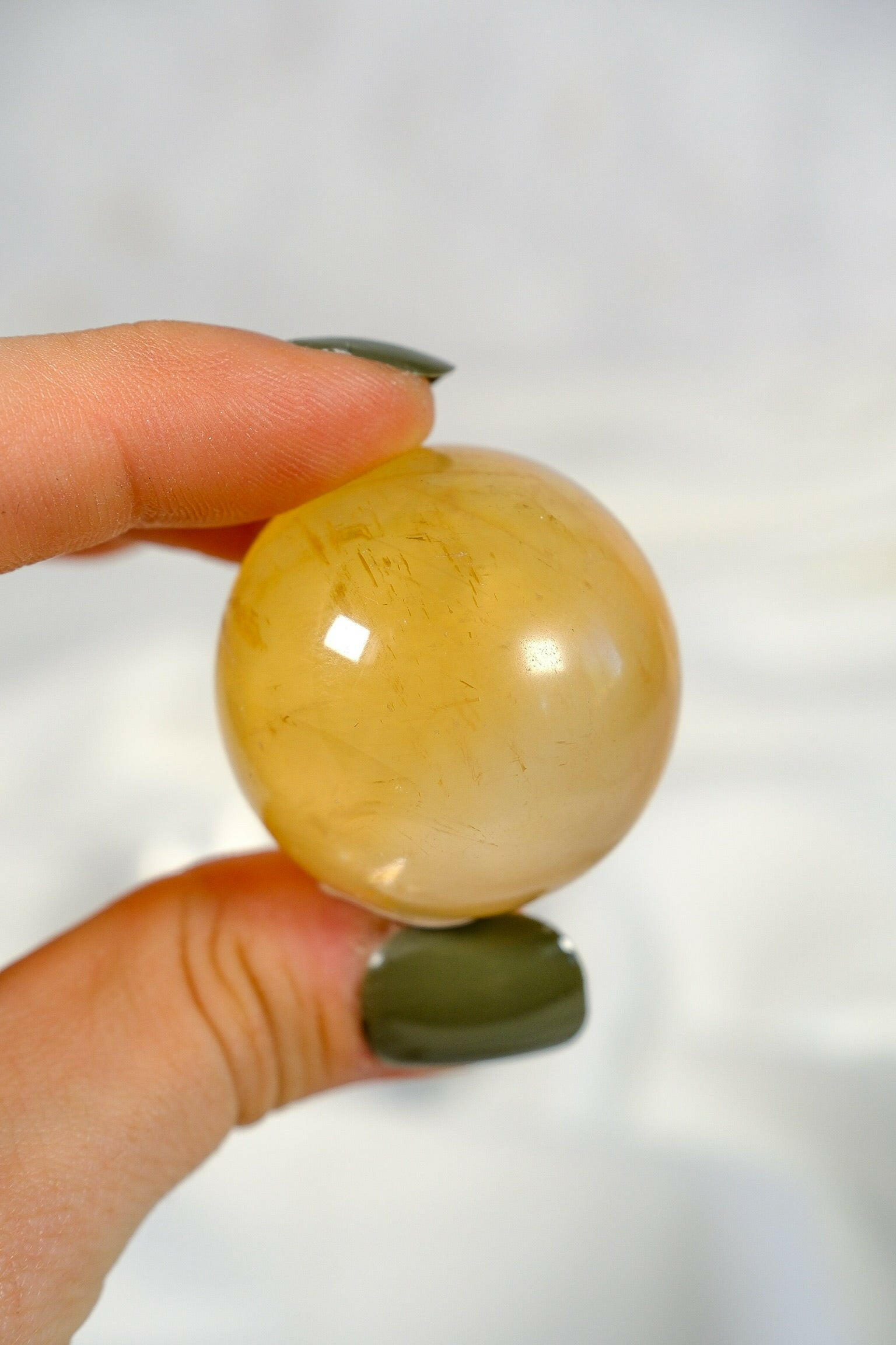 Honey Calcite Sphere Healing Crystal.