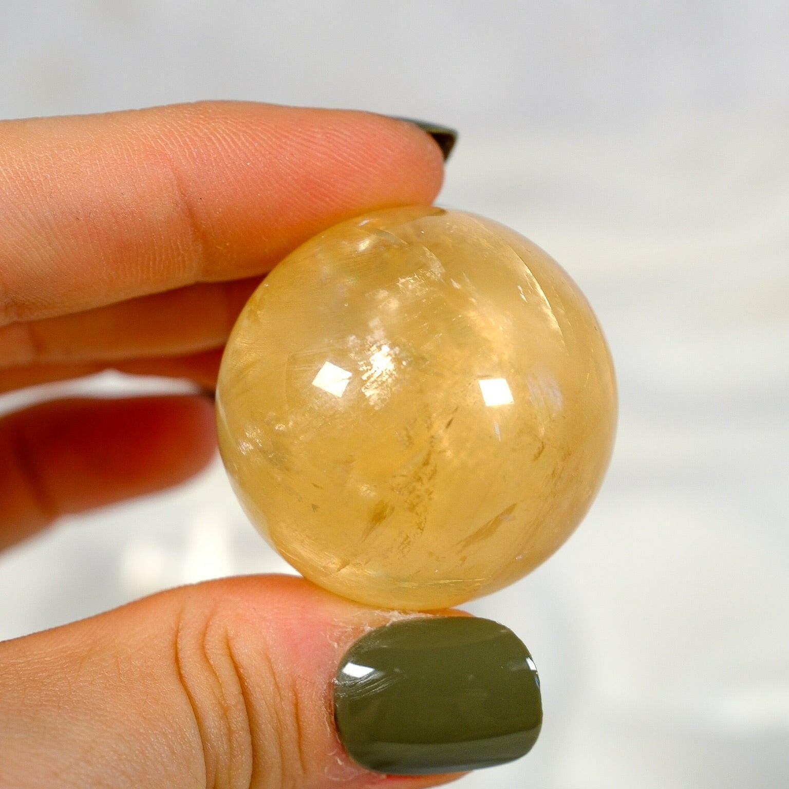 Honey Calcite Sphere Healing Crystal.